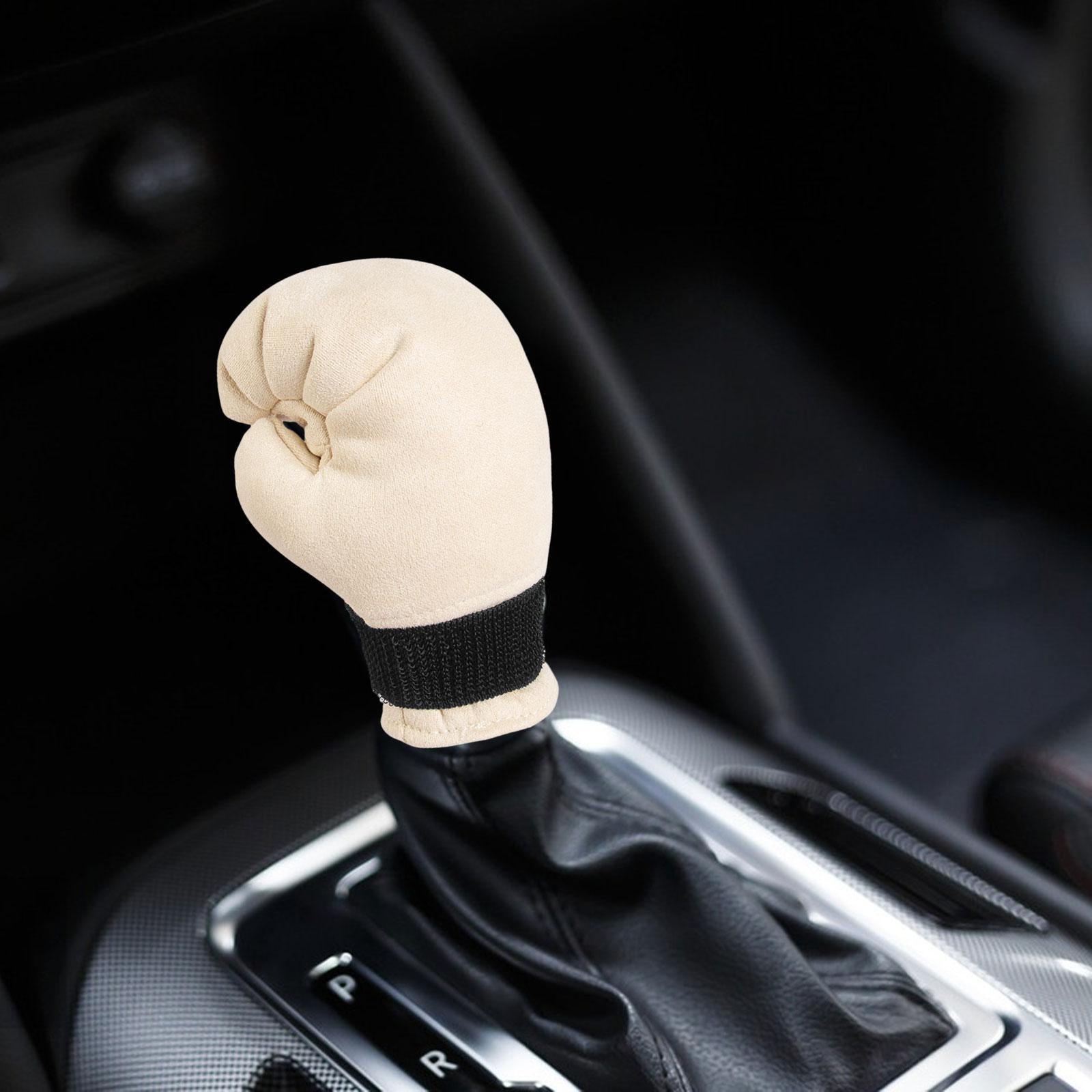Boxing Shifter Knob Cover Gear Shifter Cover for Car Shifter/ Women Man Beige