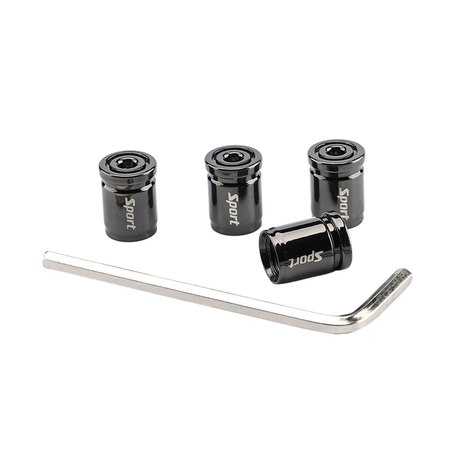 4 Pieces Car Tire Valve Stem Caps Tire Air Caps for Automobile Bike SUV Black