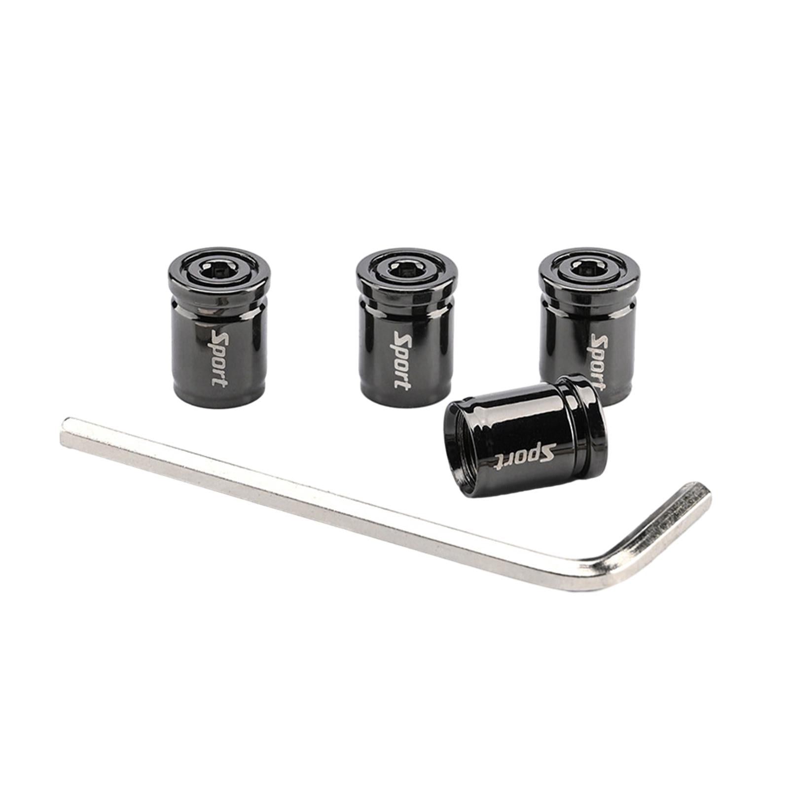 4 Pieces Car Tire Valve Stem Caps Tire Air Caps for Automobile Bike SUV Black