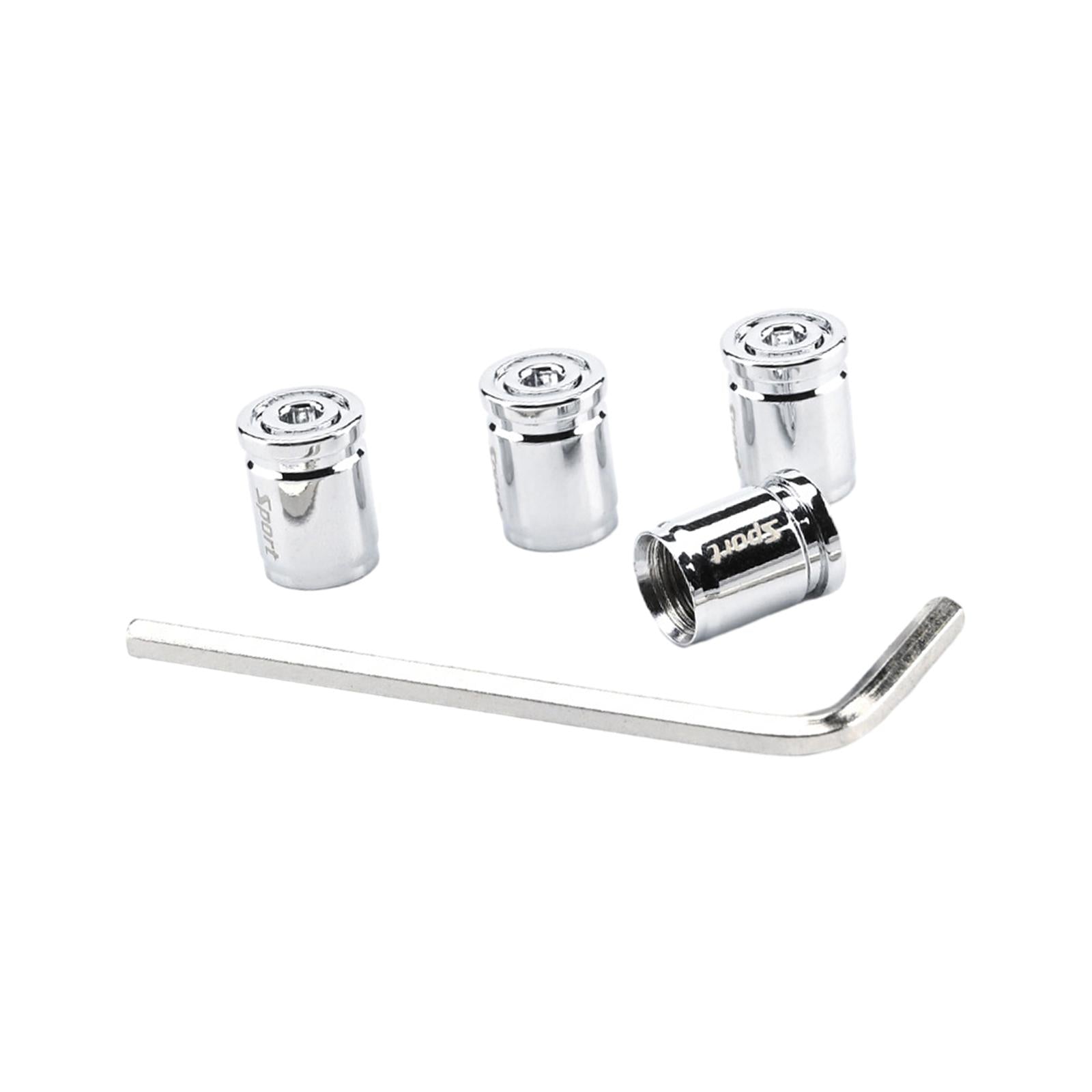 4 Pieces Car Tire Valve Stem Caps Tire Air Caps for Automobile Bike SUV Silver