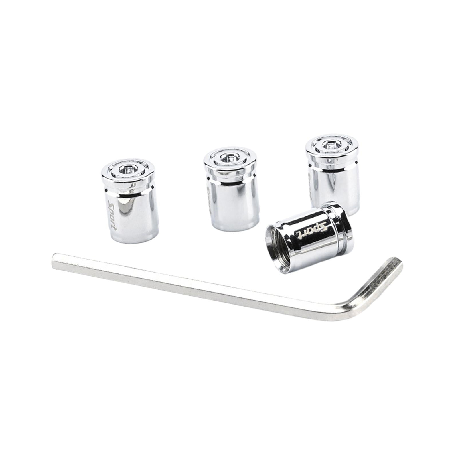 4 Pieces Car Tire Valve Stem Caps Tire Air Caps for Automobile Bike SUV Silver