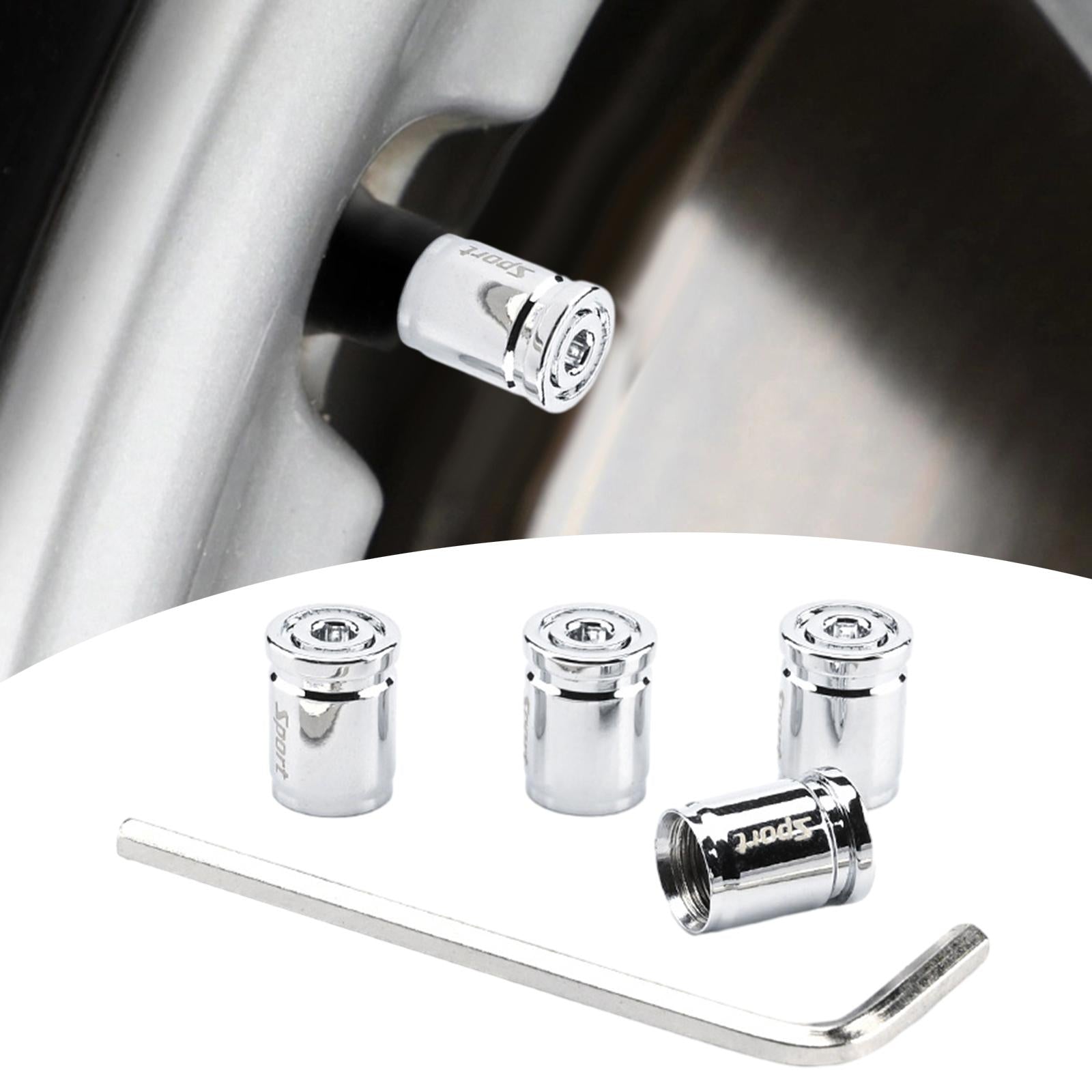 4 Pieces Car Tire Valve Stem Caps Tire Air Caps for Automobile Bike SUV Silver
