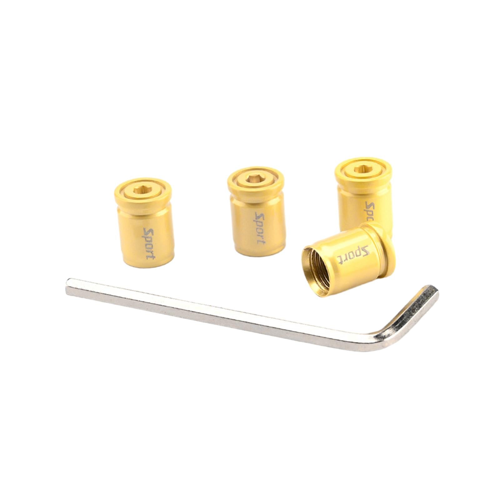 4 Pieces Car Tire Valve Stem Caps Tire Air Caps for Automobile Bike SUV Gold