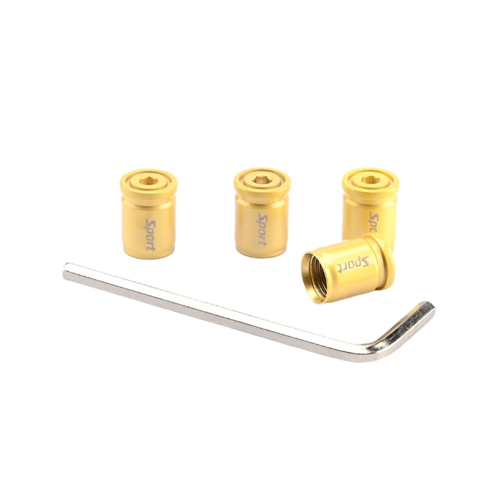 4 Pieces Car Tire Valve Stem Caps Tire Air Caps for Automobile Bike SUV Gold