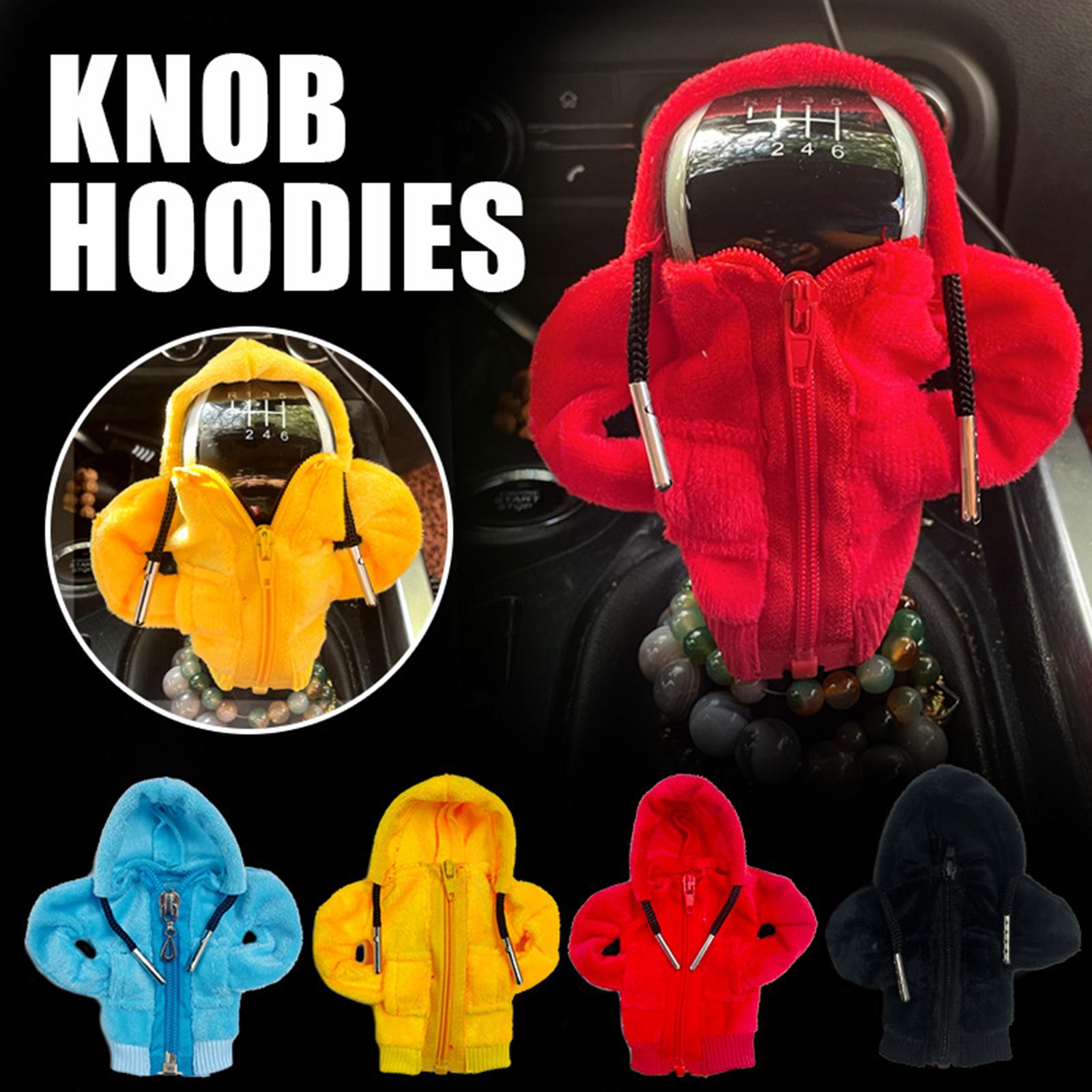 Car Gear Shift Cover Hoodie Soft Funny Fashion Unique Car Shifter Knob Cover Red