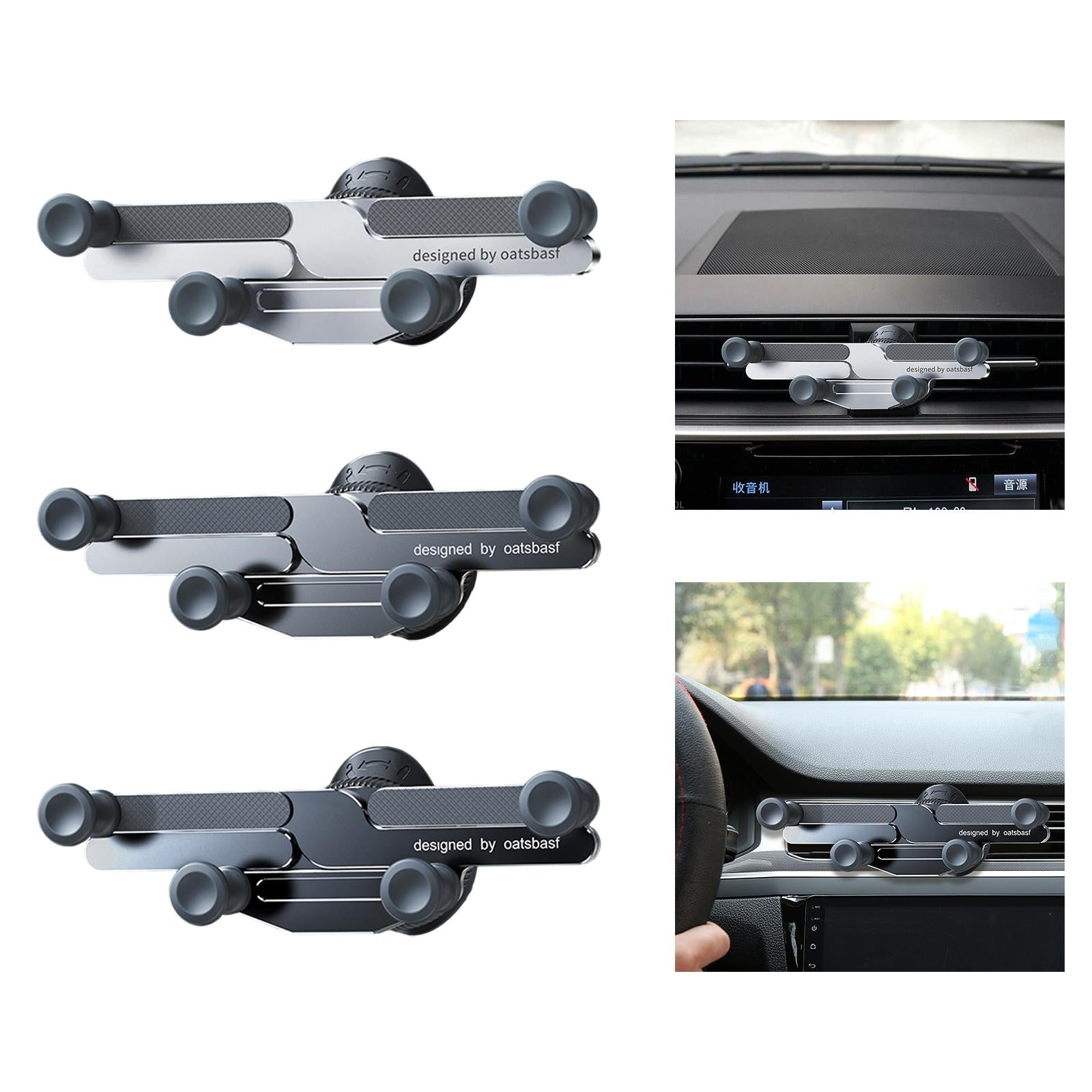 Car Vent Phone Mount Mini Compact Auto Accessories Air Vent Car Phone Holder Silver