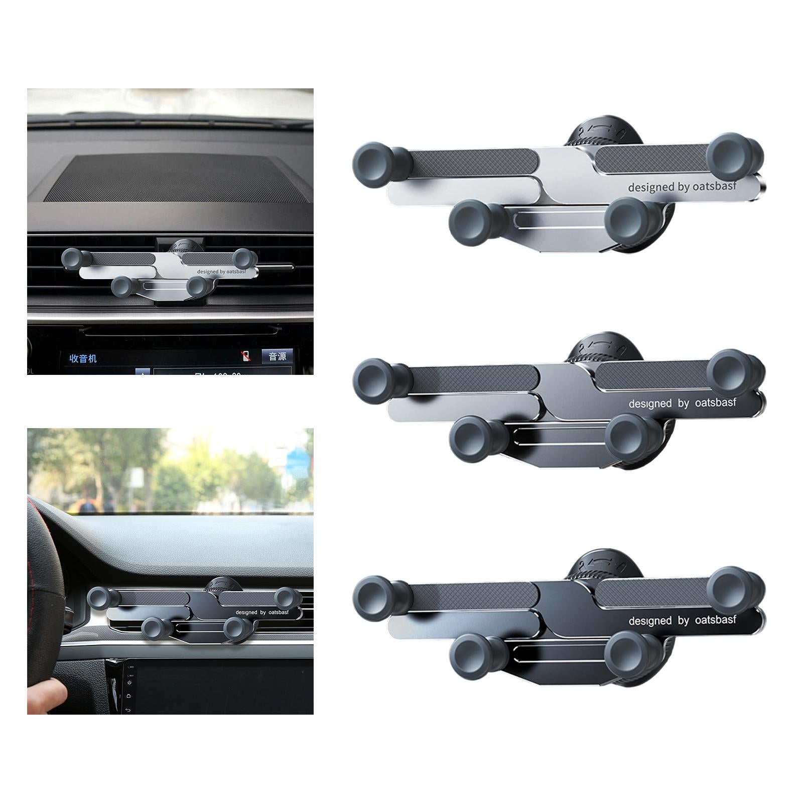Car Vent Phone Mount Mini Compact Auto Accessories Air Vent Car Phone Holder Silver