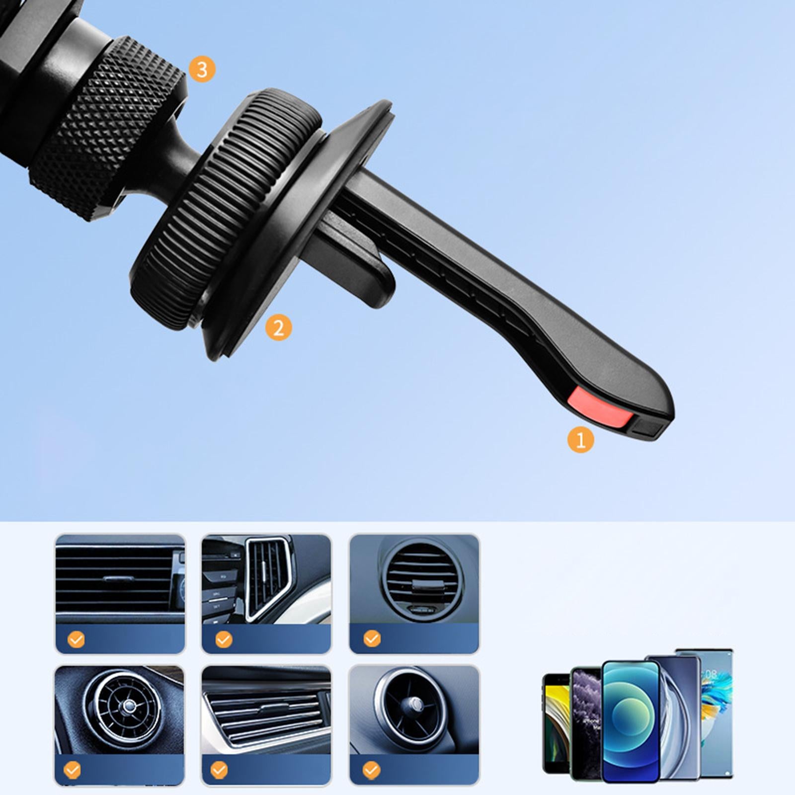 Car Vent Phone Mount Mini Compact Auto Accessories Air Vent Car Phone Holder Silver