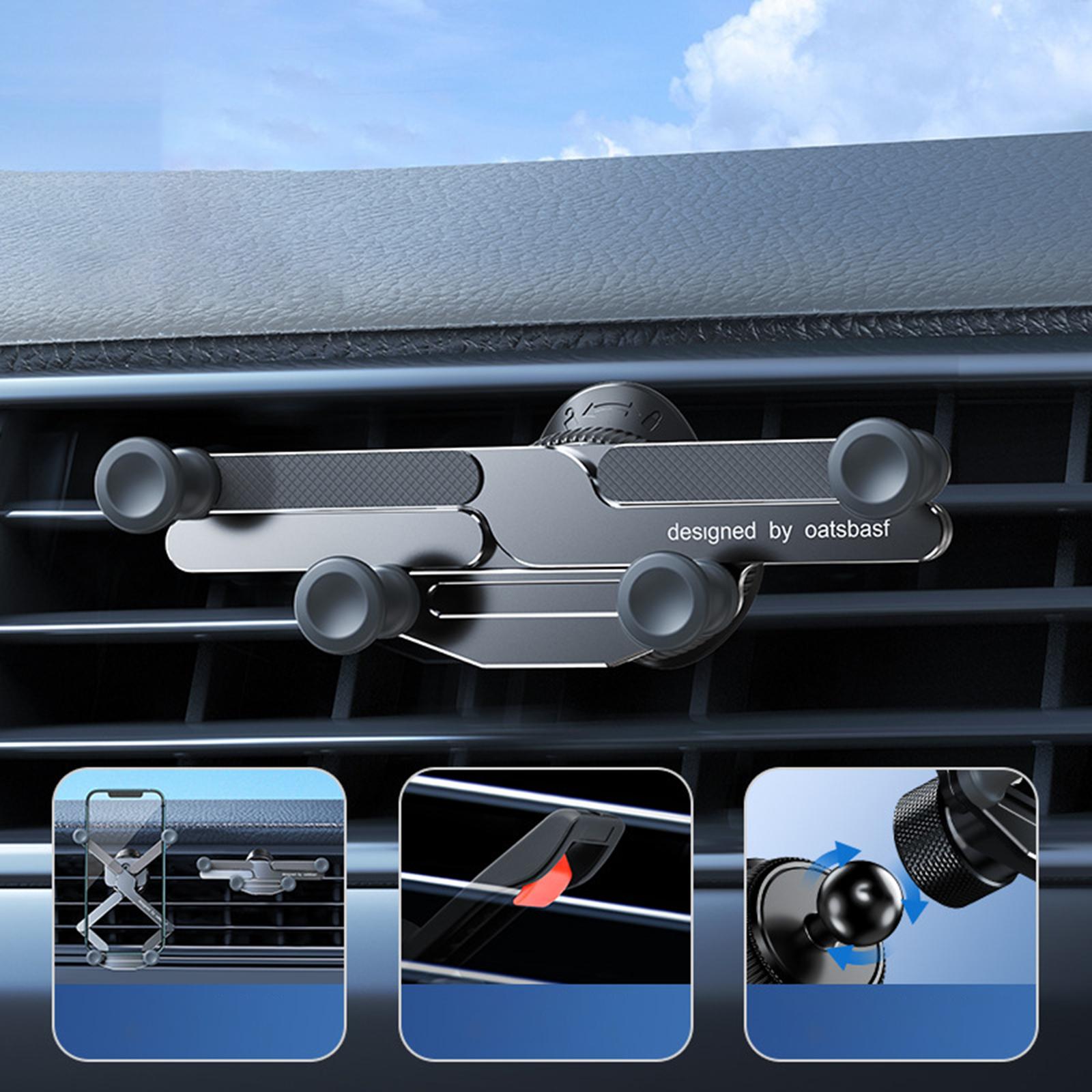 Car Vent Phone Mount Mini Compact Auto Accessories Air Vent Car Phone Holder Gray