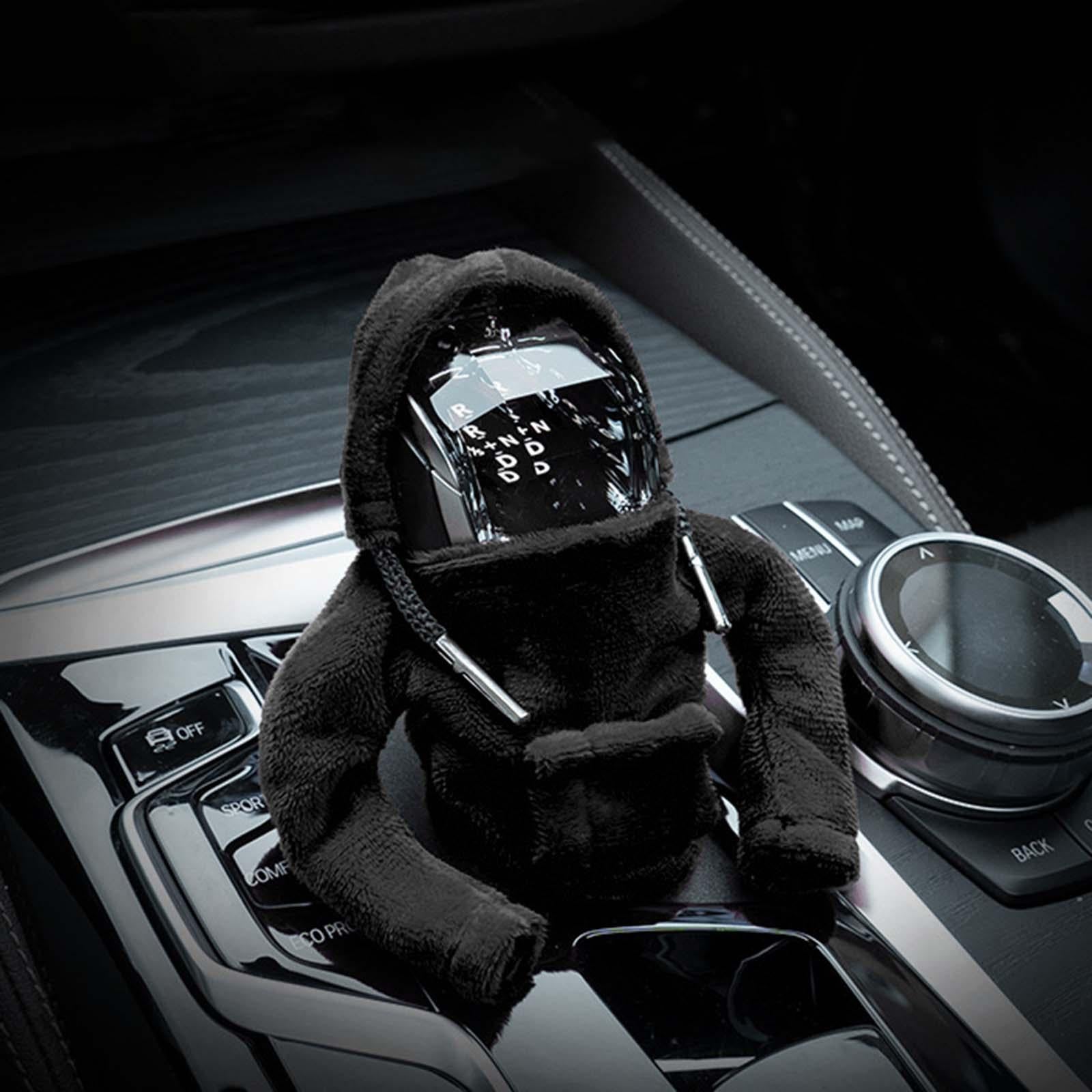 Automotive Gear Shift Knob Cover Soft Funny Hoodie Shifter Knob Hoodie Cover Black
