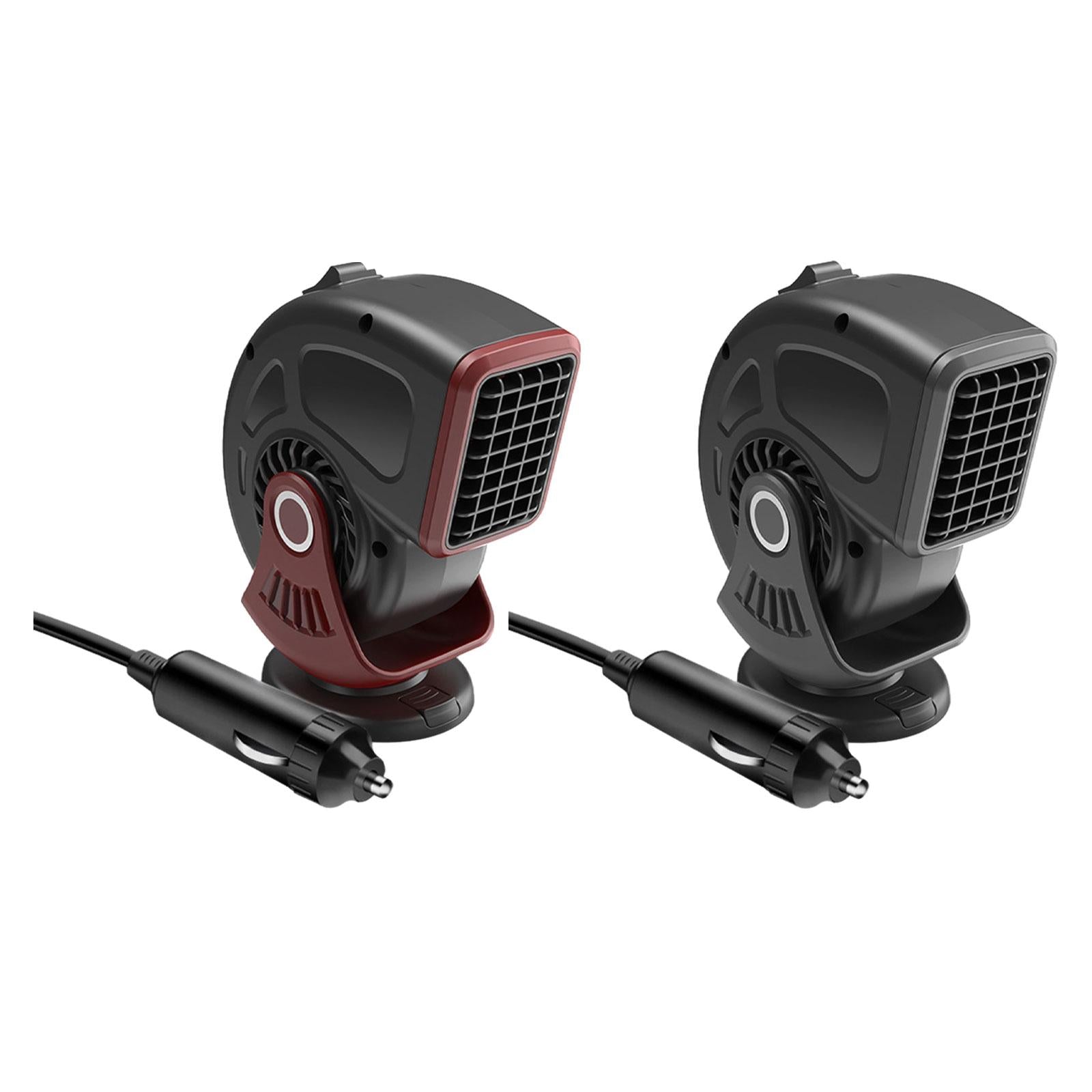 12V Car Heater Heating and Cooling 2 in 1 Compact Rotatable Defrost Defogger Black
