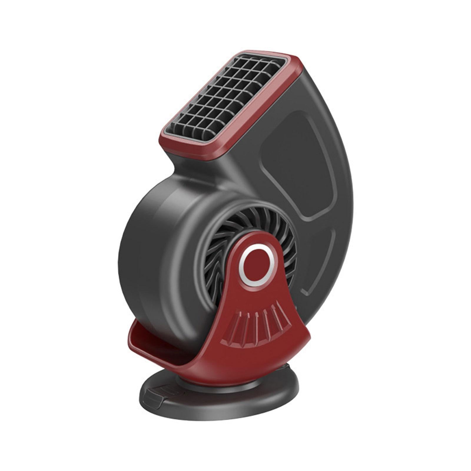 12V Car Heater Heating and Cooling 2 in 1 Compact Rotatable Defrost Defogger Black Red
