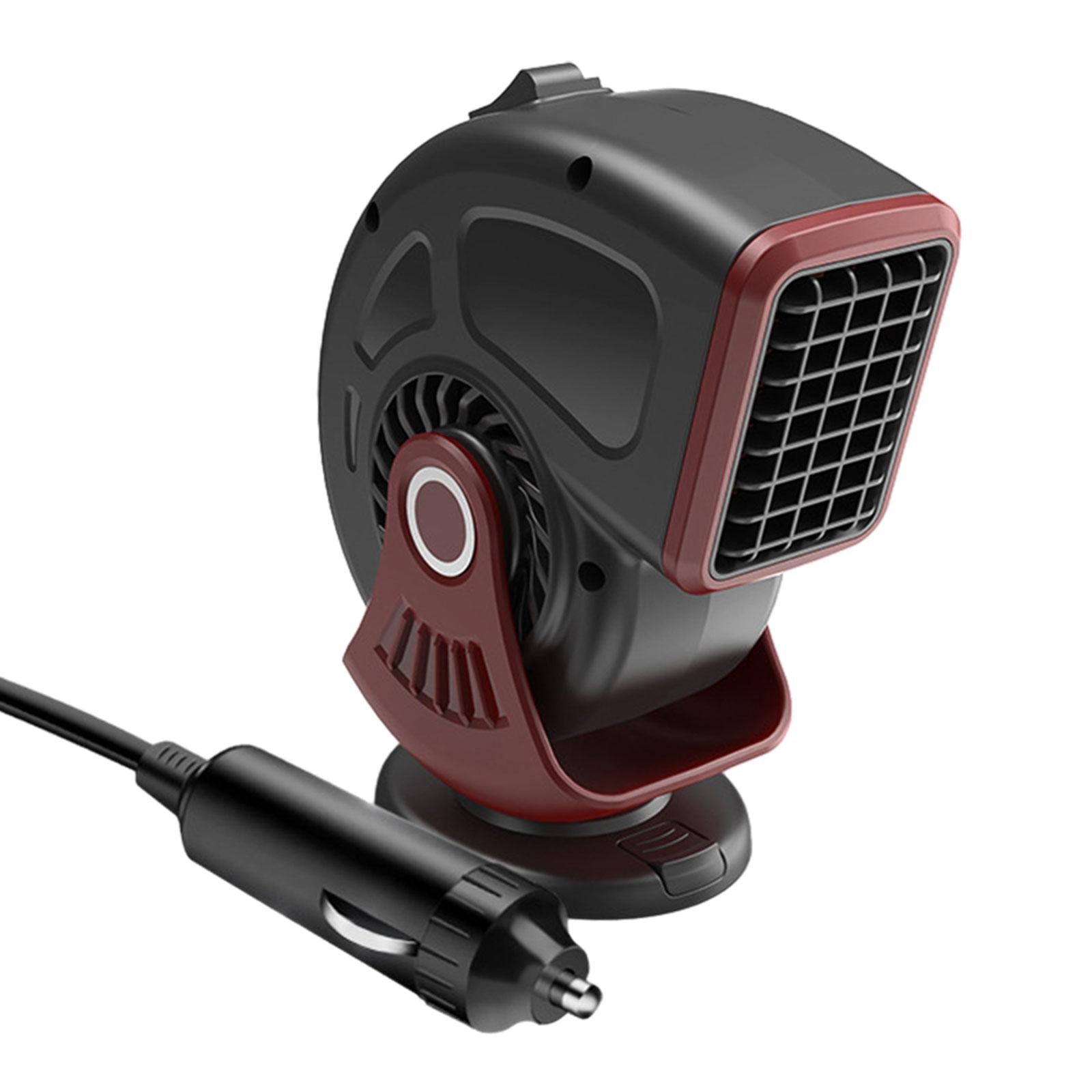 12V Car Heater Heating and Cooling 2 in 1 Compact Rotatable Defrost Defogger Black Red