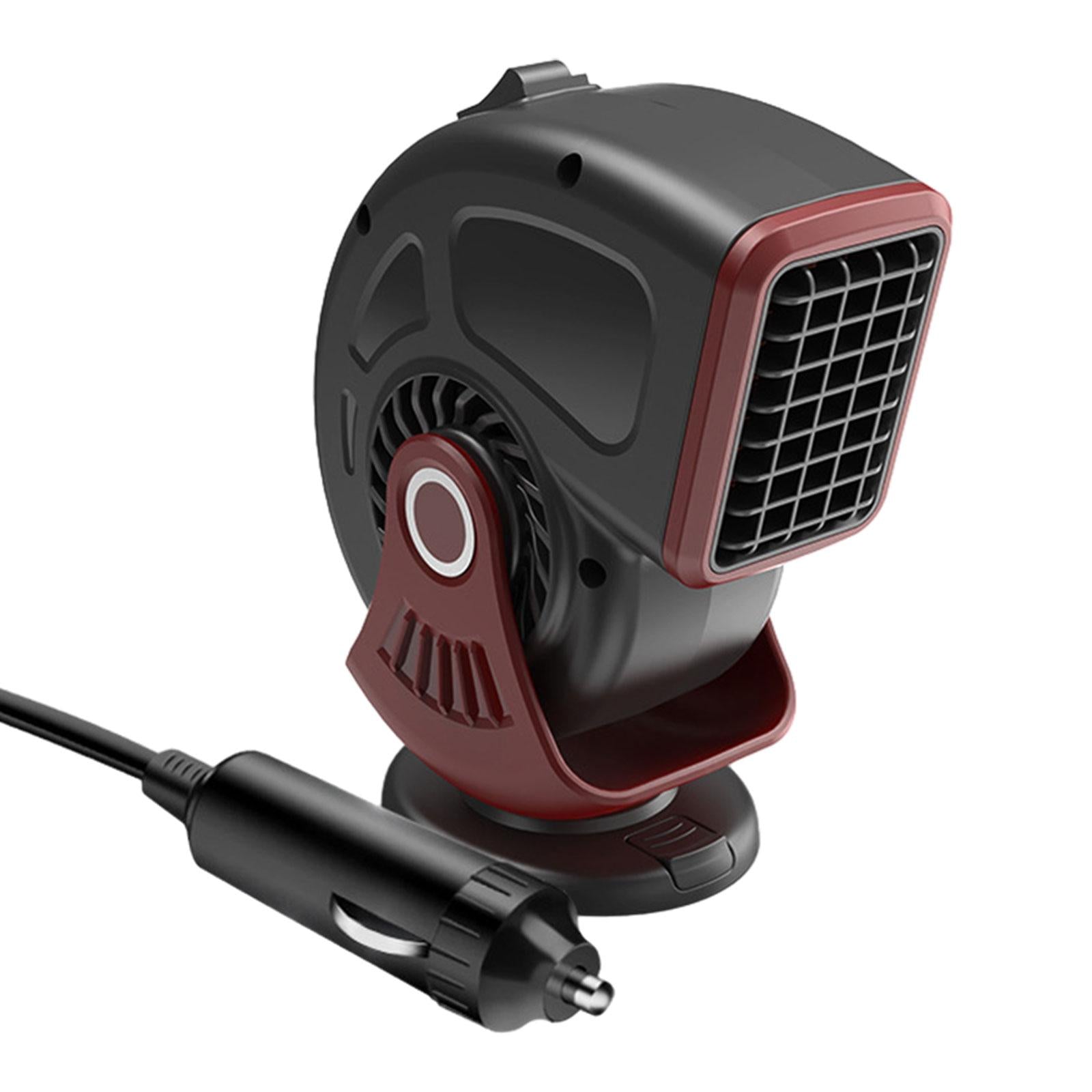 12V Car Heater Heating and Cooling 2 in 1 Compact Rotatable Defrost Defogger Black Red