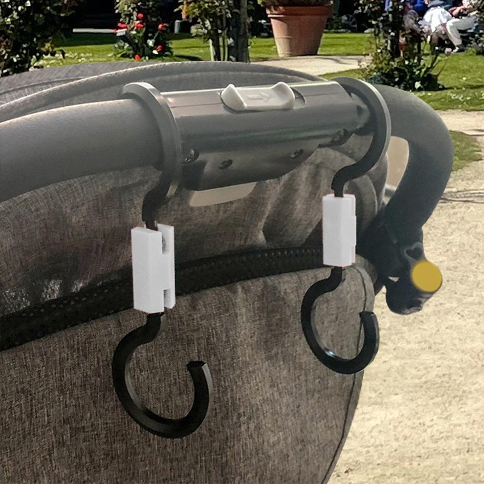 2 Pieces Car Back Seat Headrest Hooks Durable for Handbags Coats Bottle white