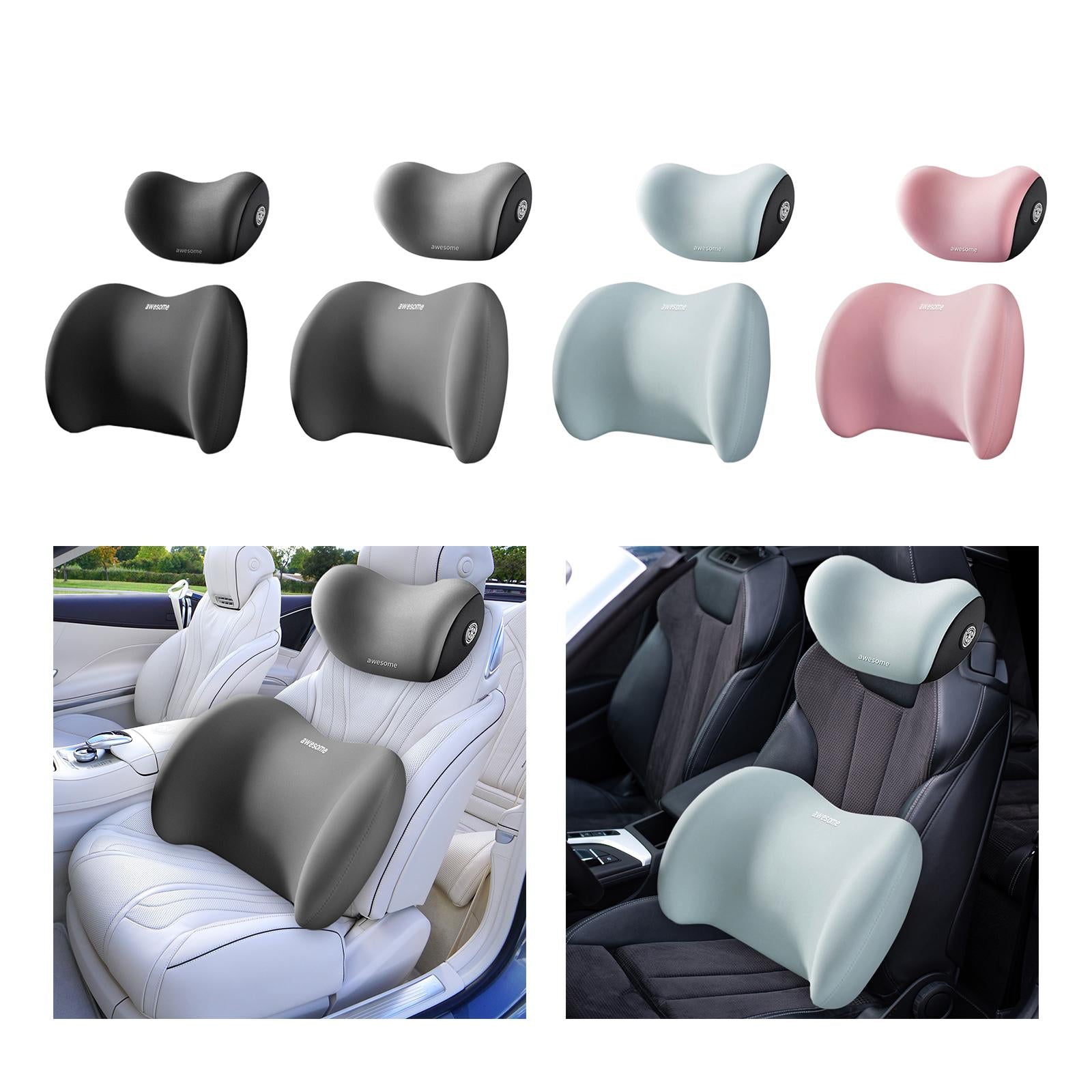 Car Neck Support Pillow and Waist Back Pillow Set for Neck Back Sturdy Black