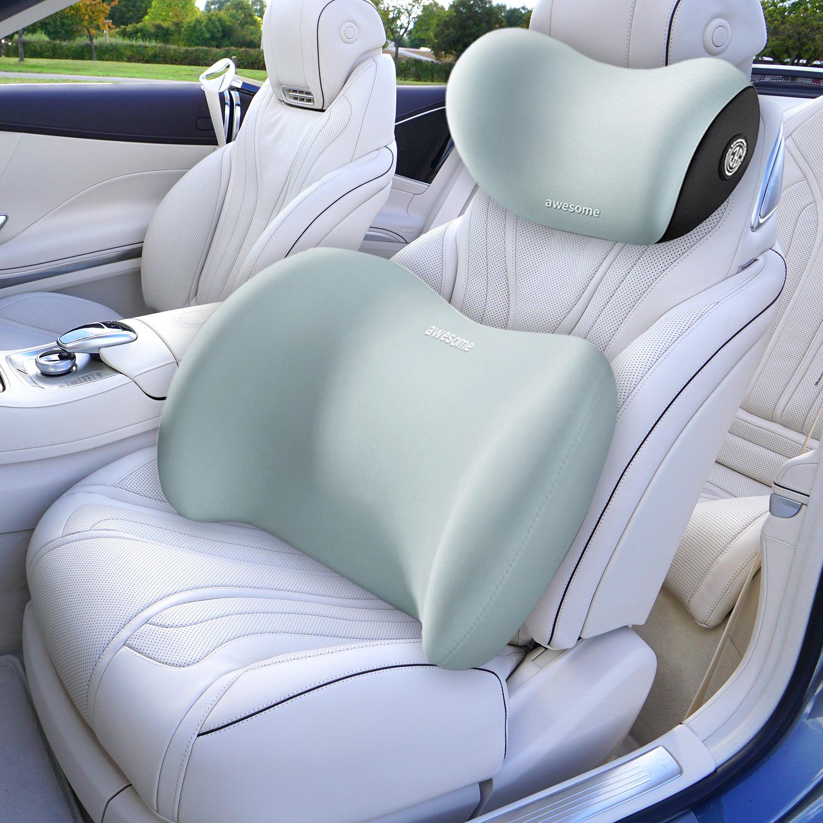 Car Neck Support Pillow and Waist Back Cushion Set for Car Seat Sturdy