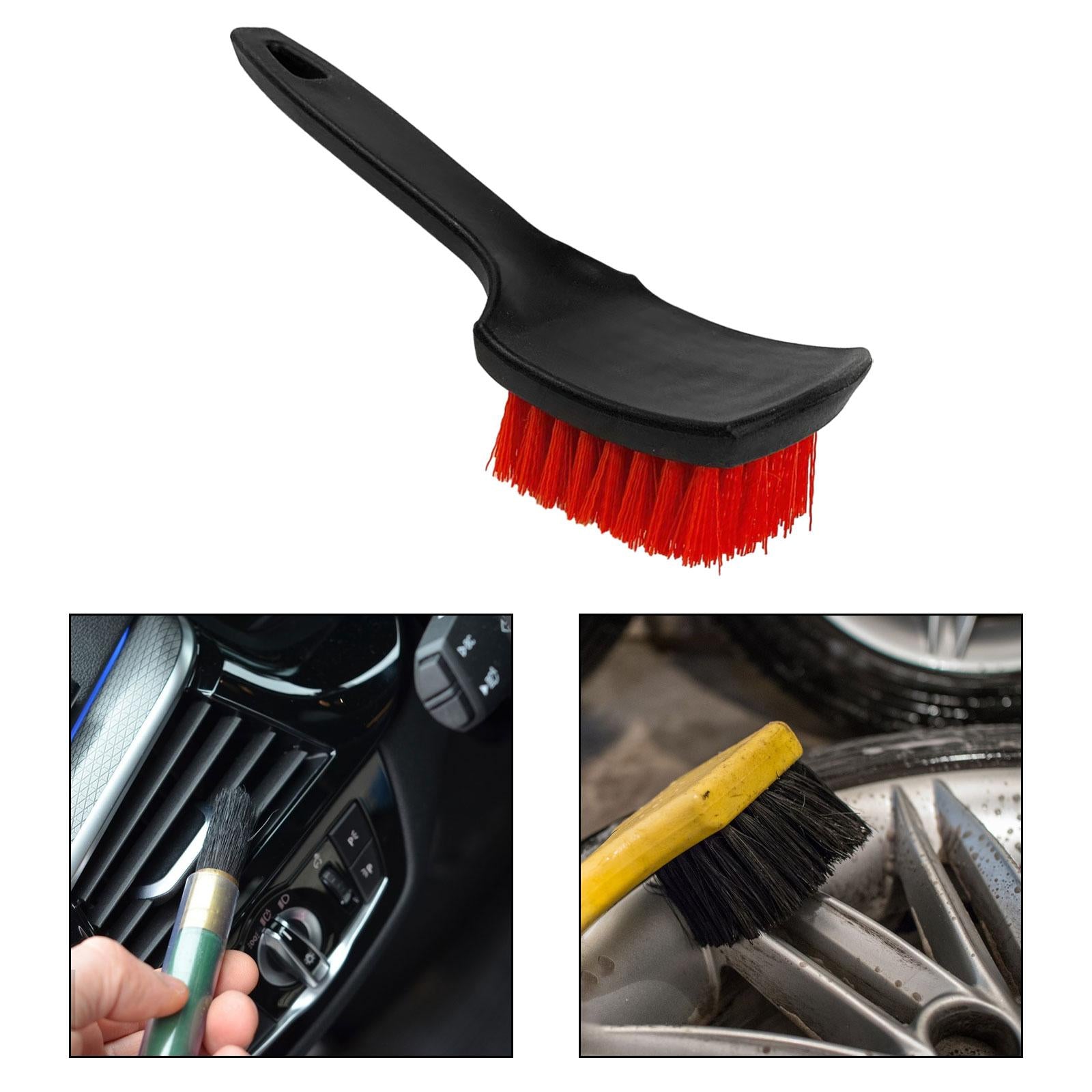 Car Tire Brush Wheel Cleaning Brush for Cleaning Carpets Auto Detailing Red