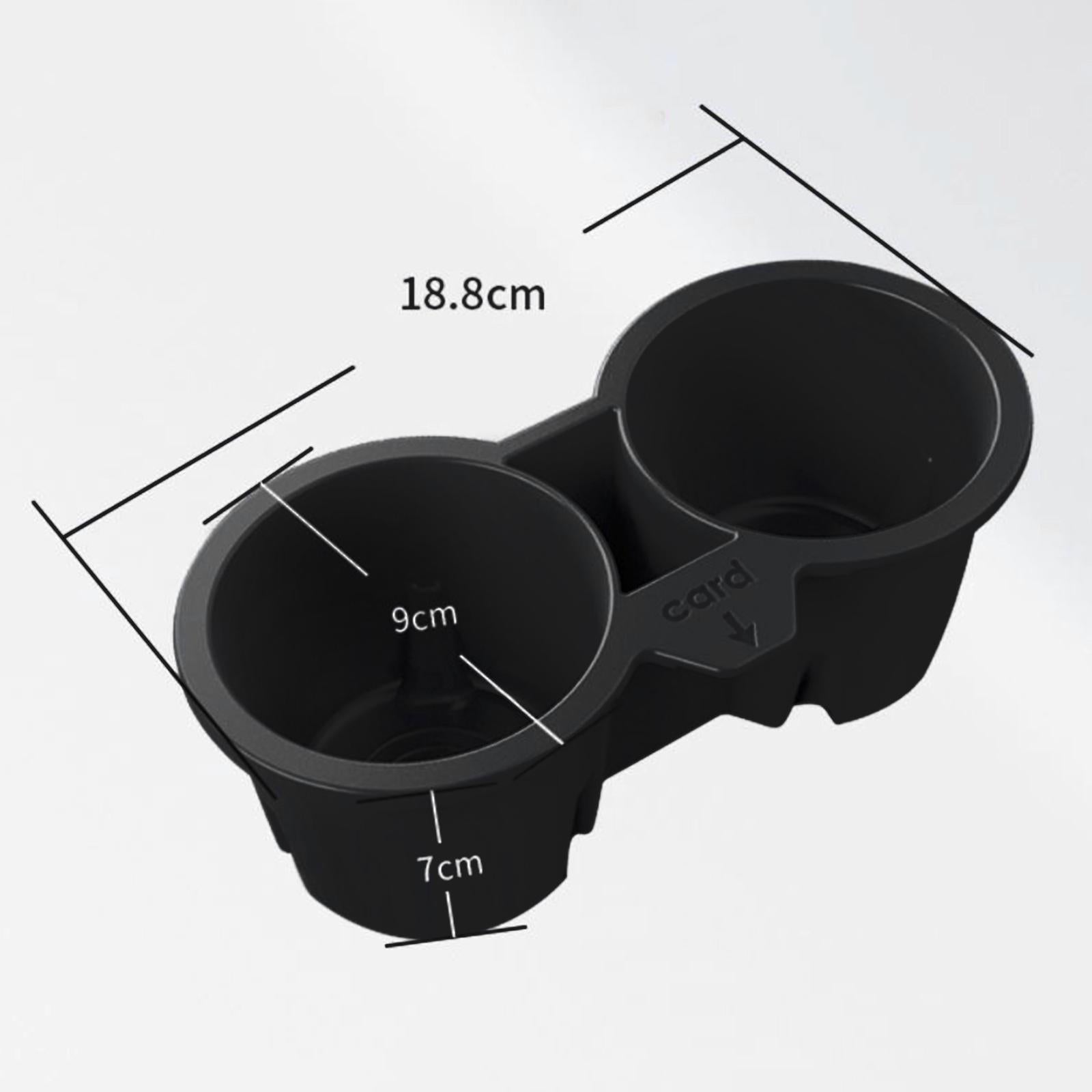 Silicone Center Console Cup Holder Insert for Tesla Model 3 Y Black