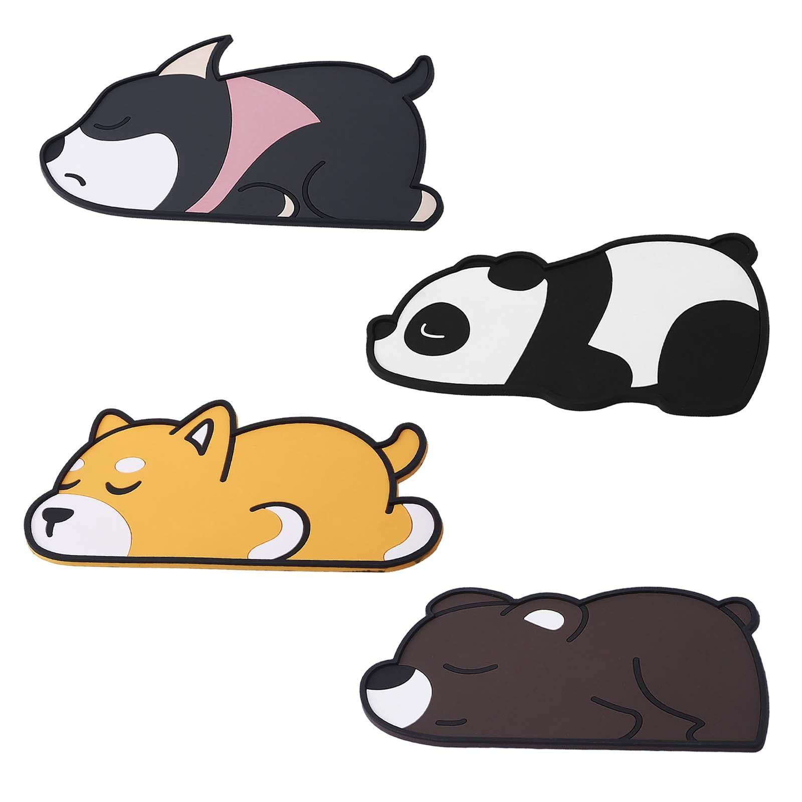 PVC Non Slip Pad Car Dashboard Mat Cute Pattern for Makeup Mirrors Pens Husky