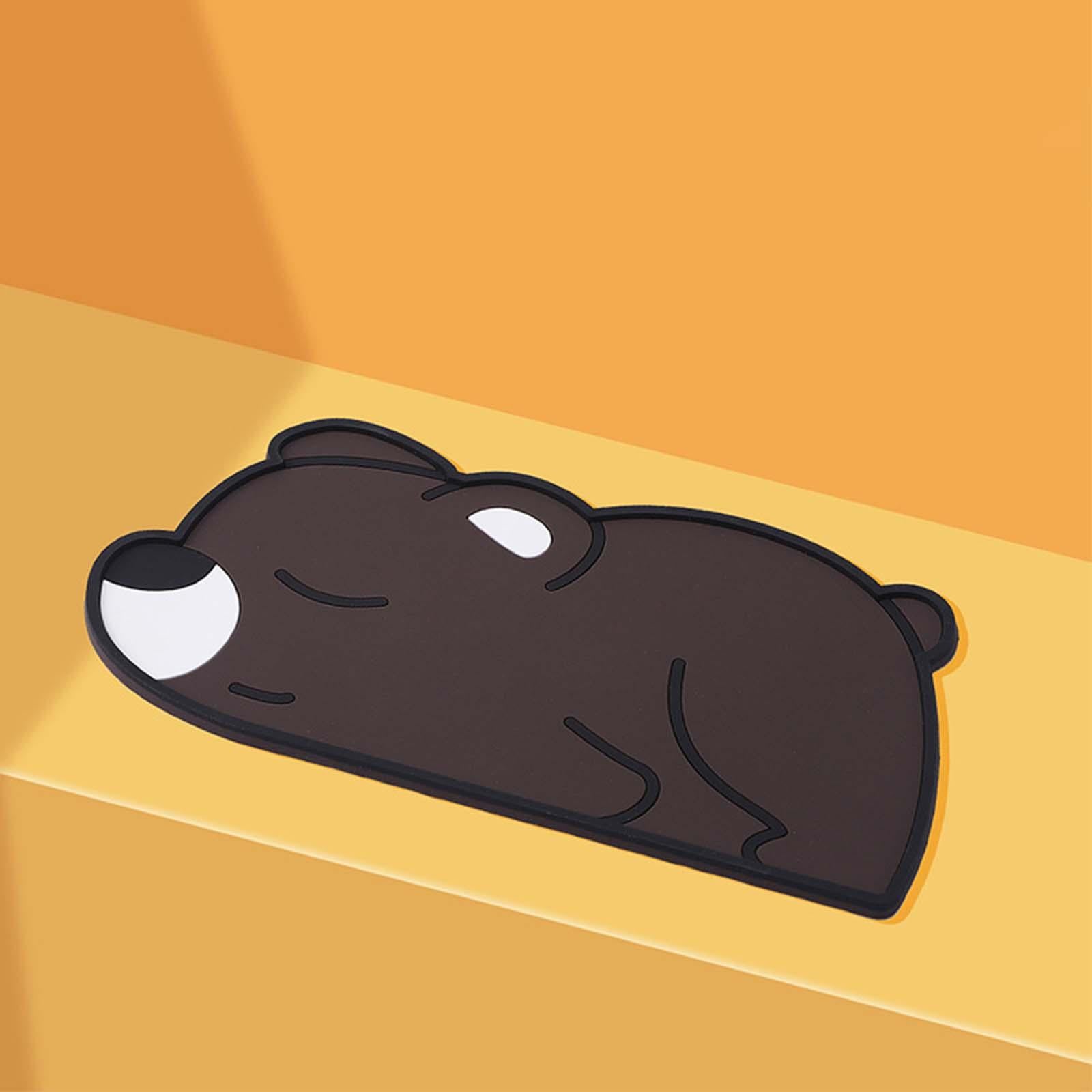 PVC Non Slip Pad Car Dashboard Mat Cute Pattern for Makeup Mirrors Pens Bear