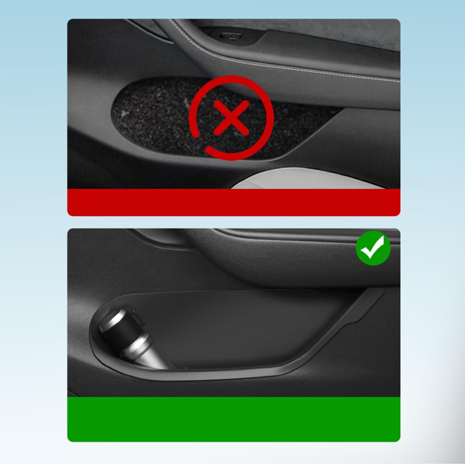 Set of 4 Door Side Tray Organizer Accessory for Tesla Model Y 2020-2023 Black