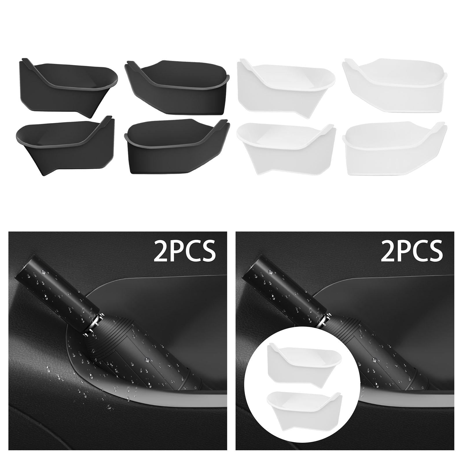 2 Pieces Door Side Storage Tray Box for Tesla Model Y 2020-2023 Durable Black Front