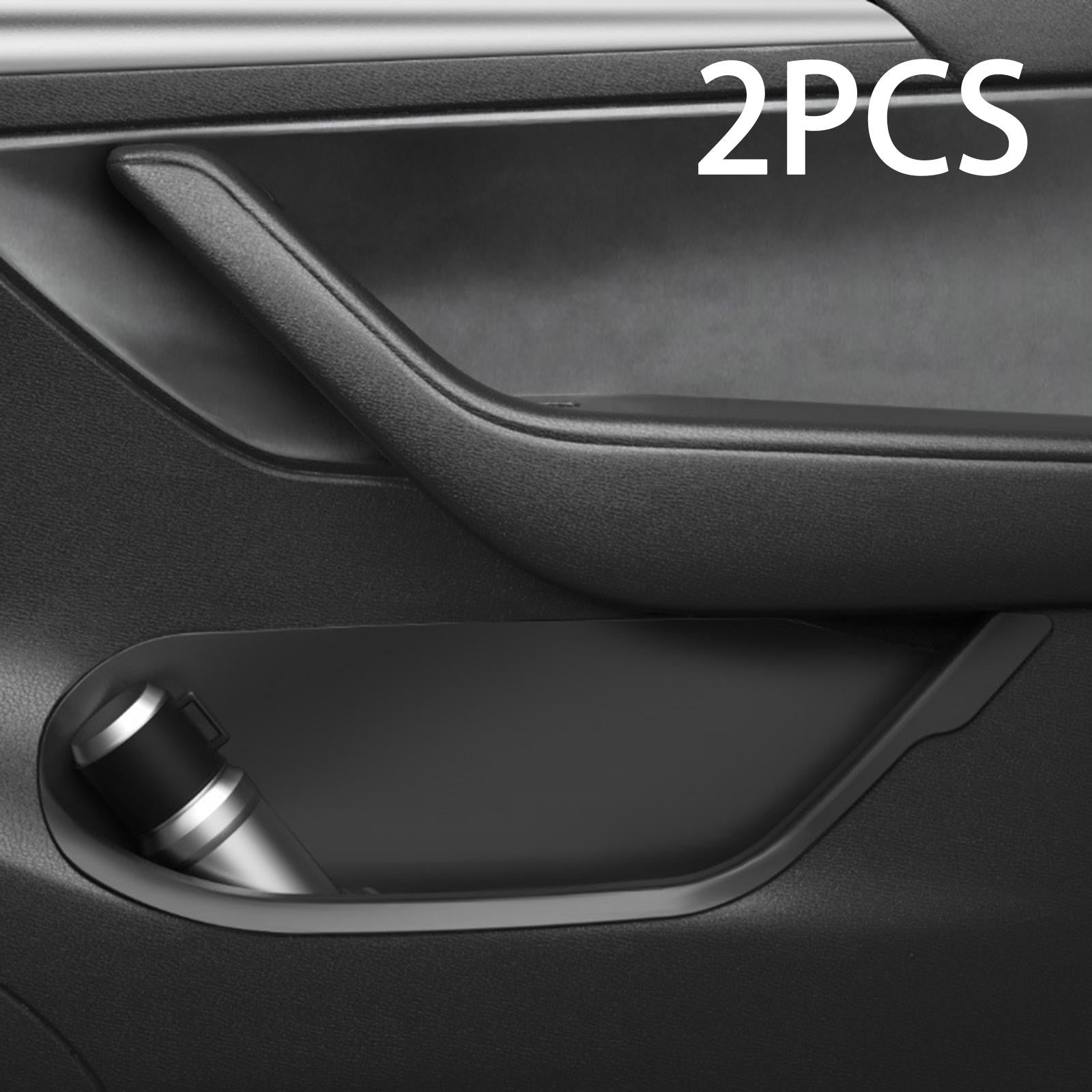2 Pieces Door Side Storage Tray Box for Tesla Model Y 2020-2023 Durable Black Rear