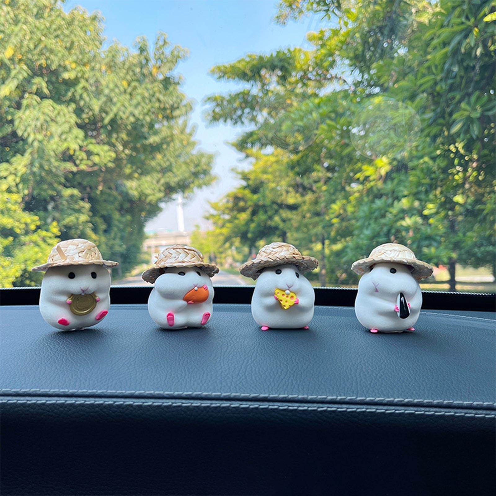 Funny Car Dashboard Decoration Hamster Car Interior Decoration Car Ornament Style A