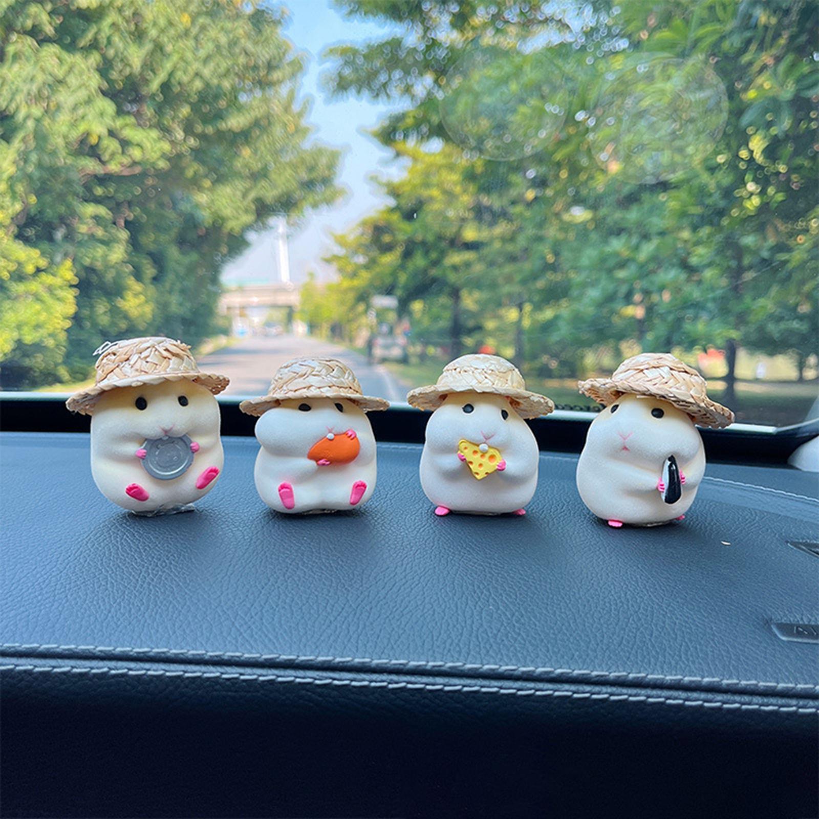 Funny Car Dashboard Decoration Hamster Car Interior Decoration Car Ornament Style A