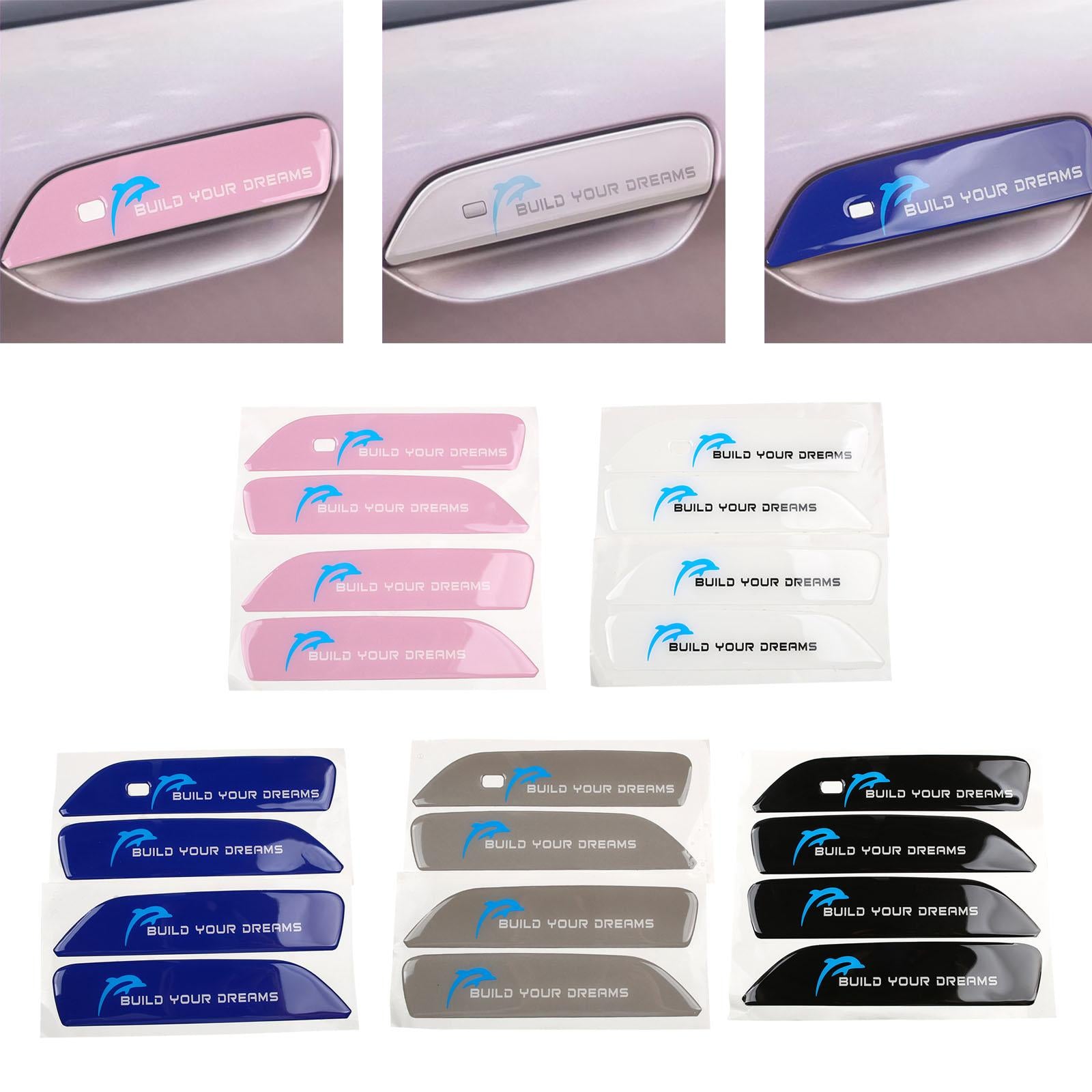4x Car Door Handle Sticker Car Door Handle Decal Wrap for Byd Practical Pink