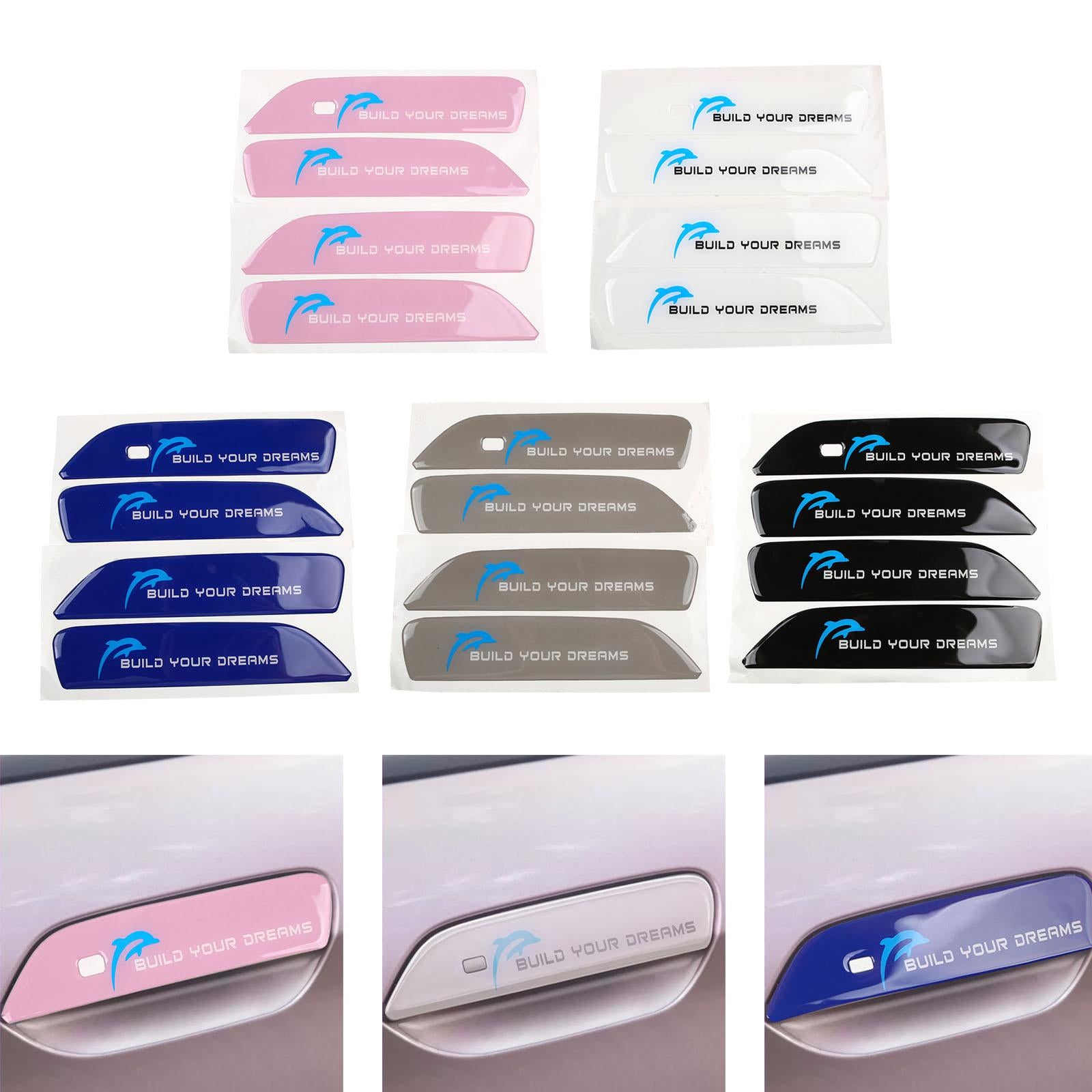 4x Car Door Handle Sticker Car Door Handle Decal Wrap for Byd Practical Pink