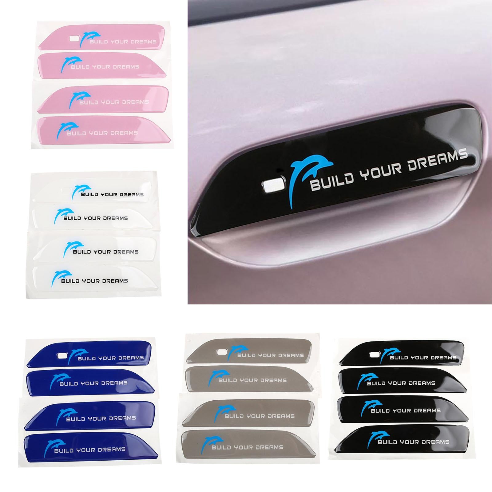 4x Car Door Handle Sticker Car Door Handle Decal Wrap for Byd Practical Pink