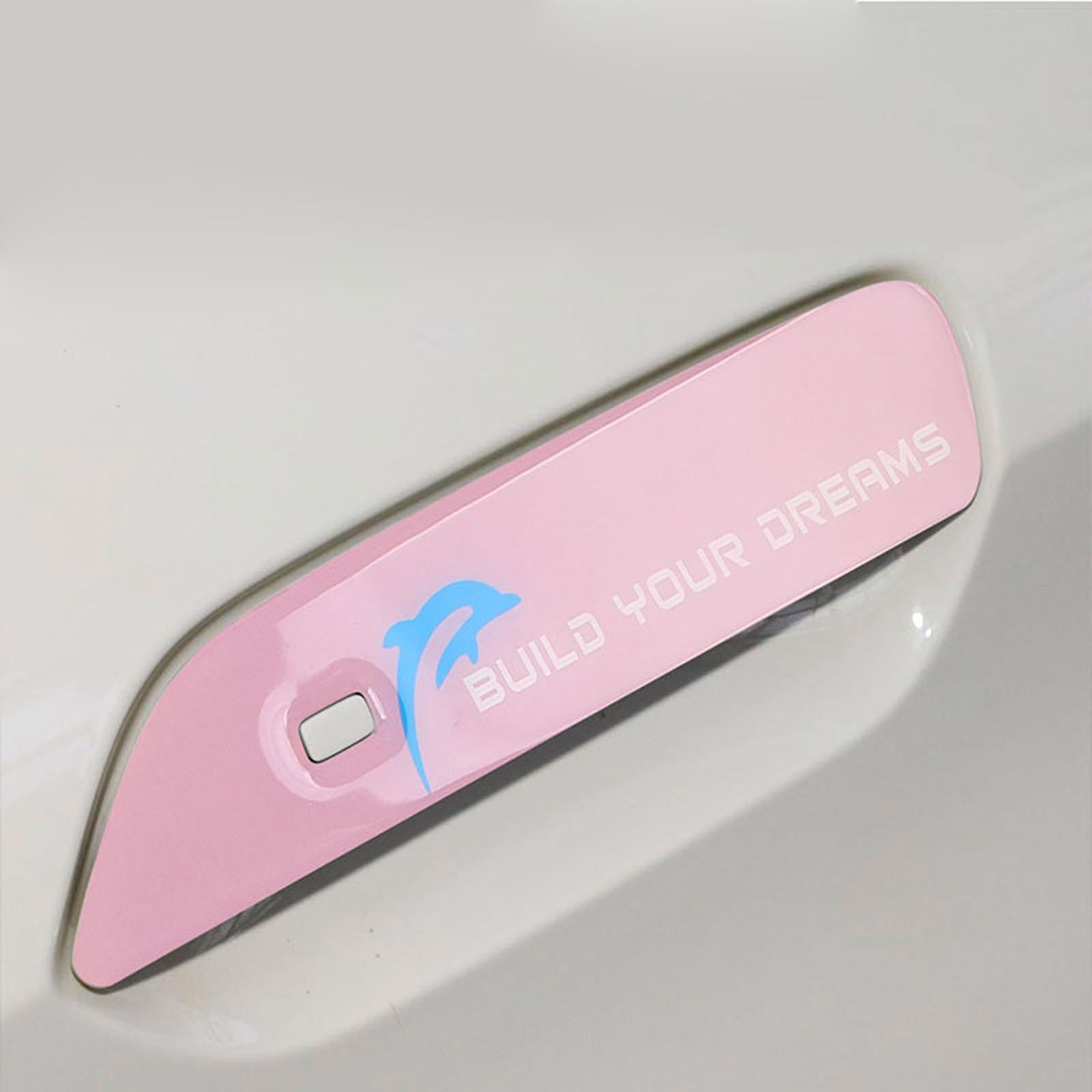 4x Car Door Handle Sticker Car Door Handle Decal Wrap for Byd Practical Pink