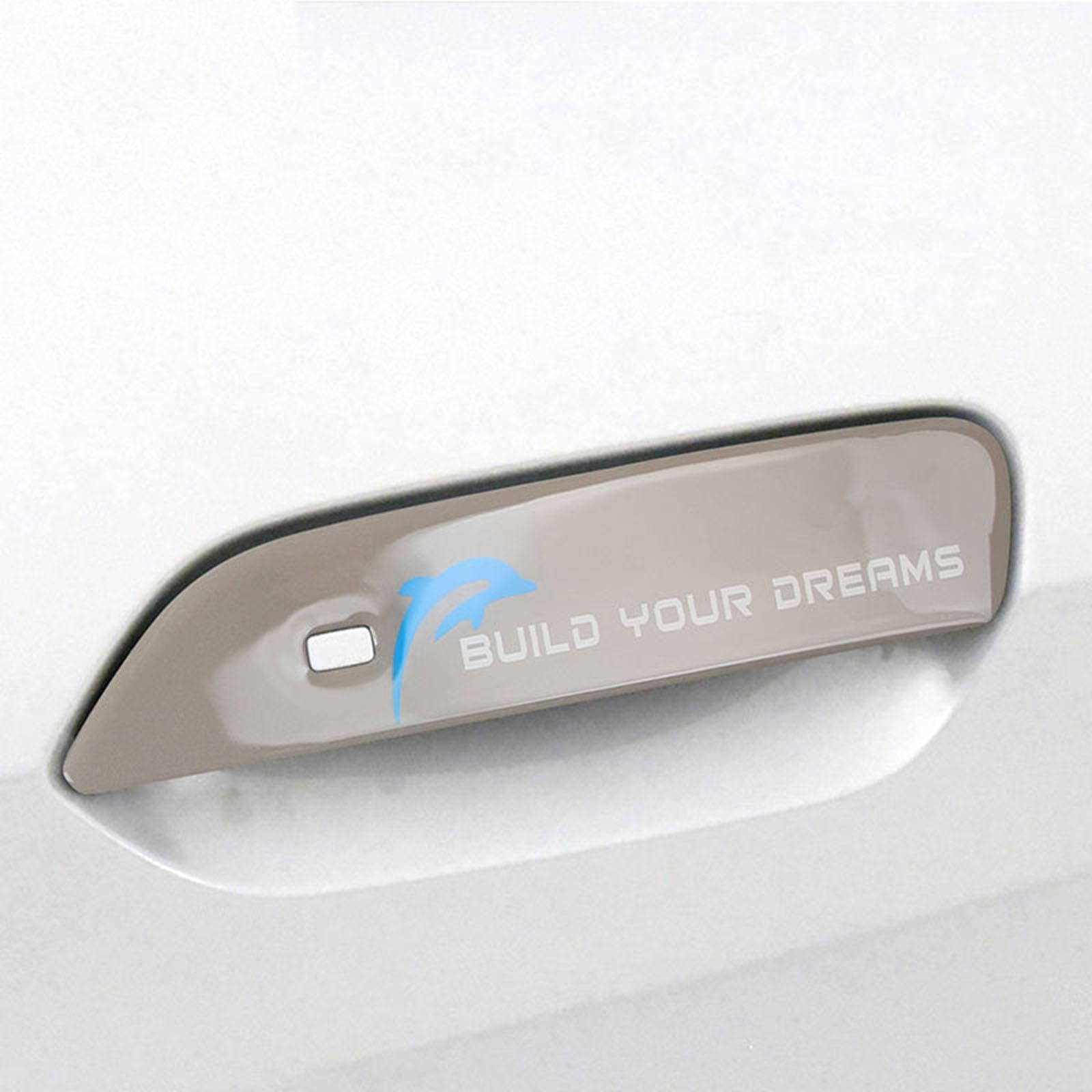 4x Car Door Handle Sticker Car Door Handle Decal Wrap for Byd Practical Gray