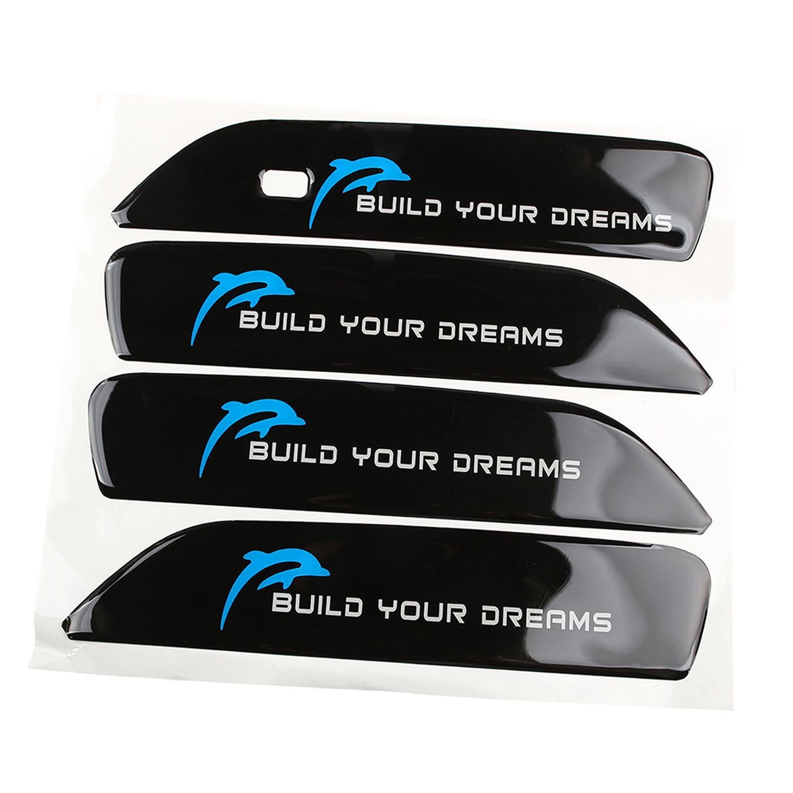 4x Car Door Handle Sticker Car Door Handle Decal Wrap for Byd Practical Black