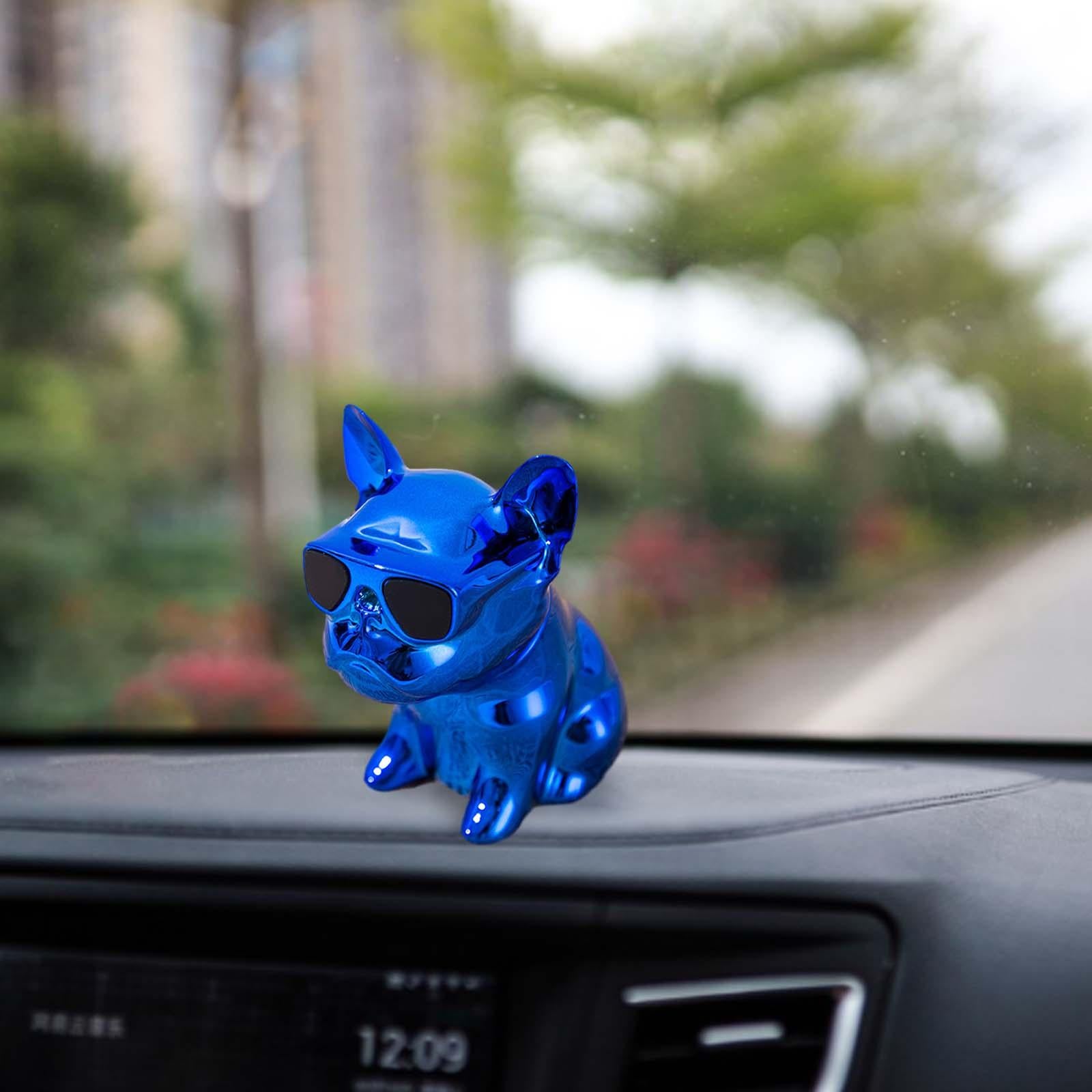Cute Animal Car Dashboard Decoration Funny Home Decoration Shaking Ornament Bright blue