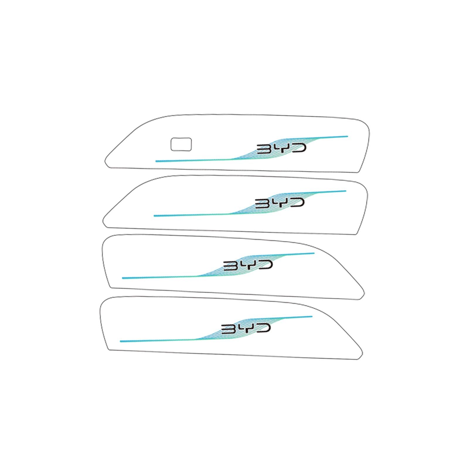 4 Pieces Car Door Handle Cover Stickers Auto Parts for Byd Dolphin 2023 Black Blue