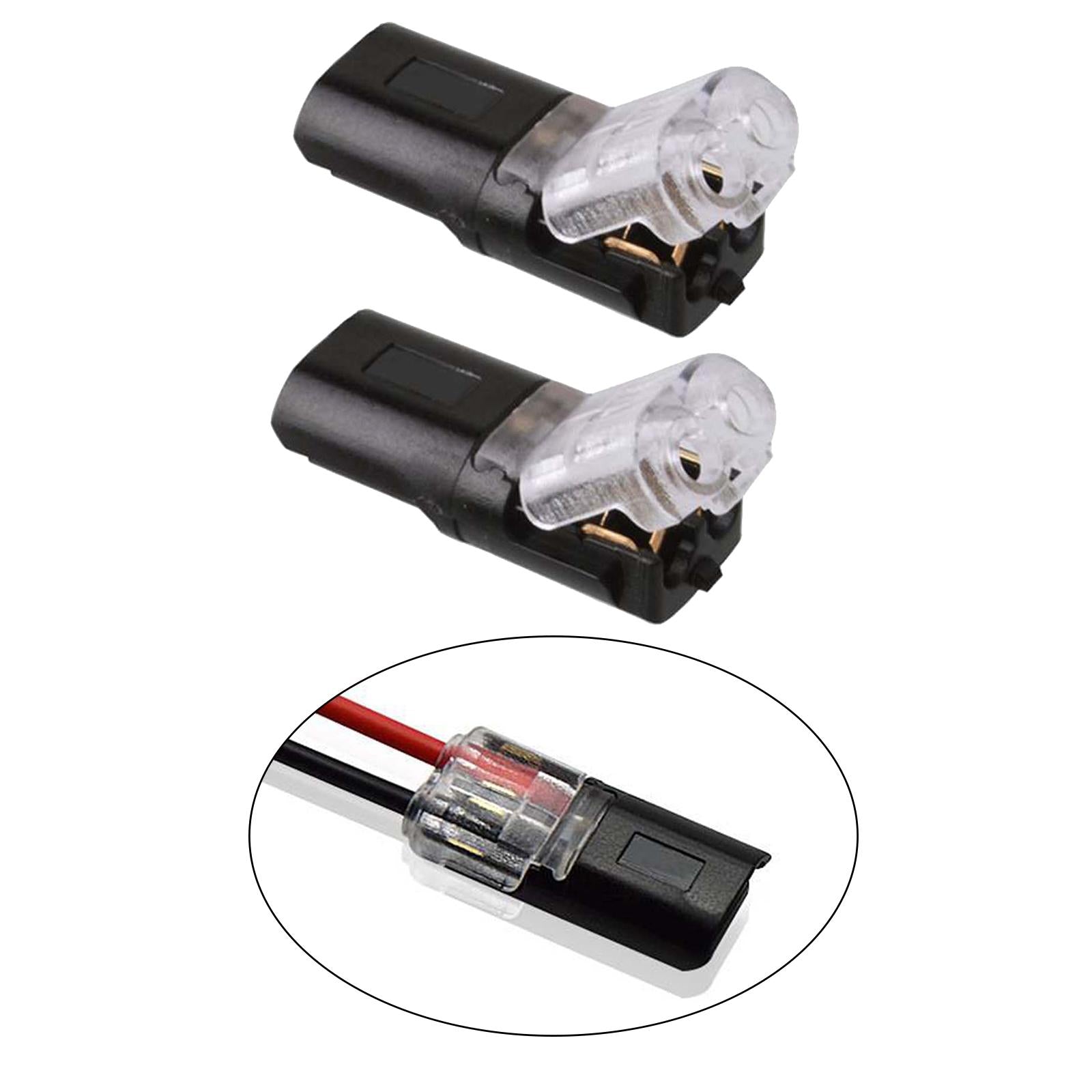 2 Pieces 2 Way Pluggable Quick Wire Connectors for Vehicle Audio