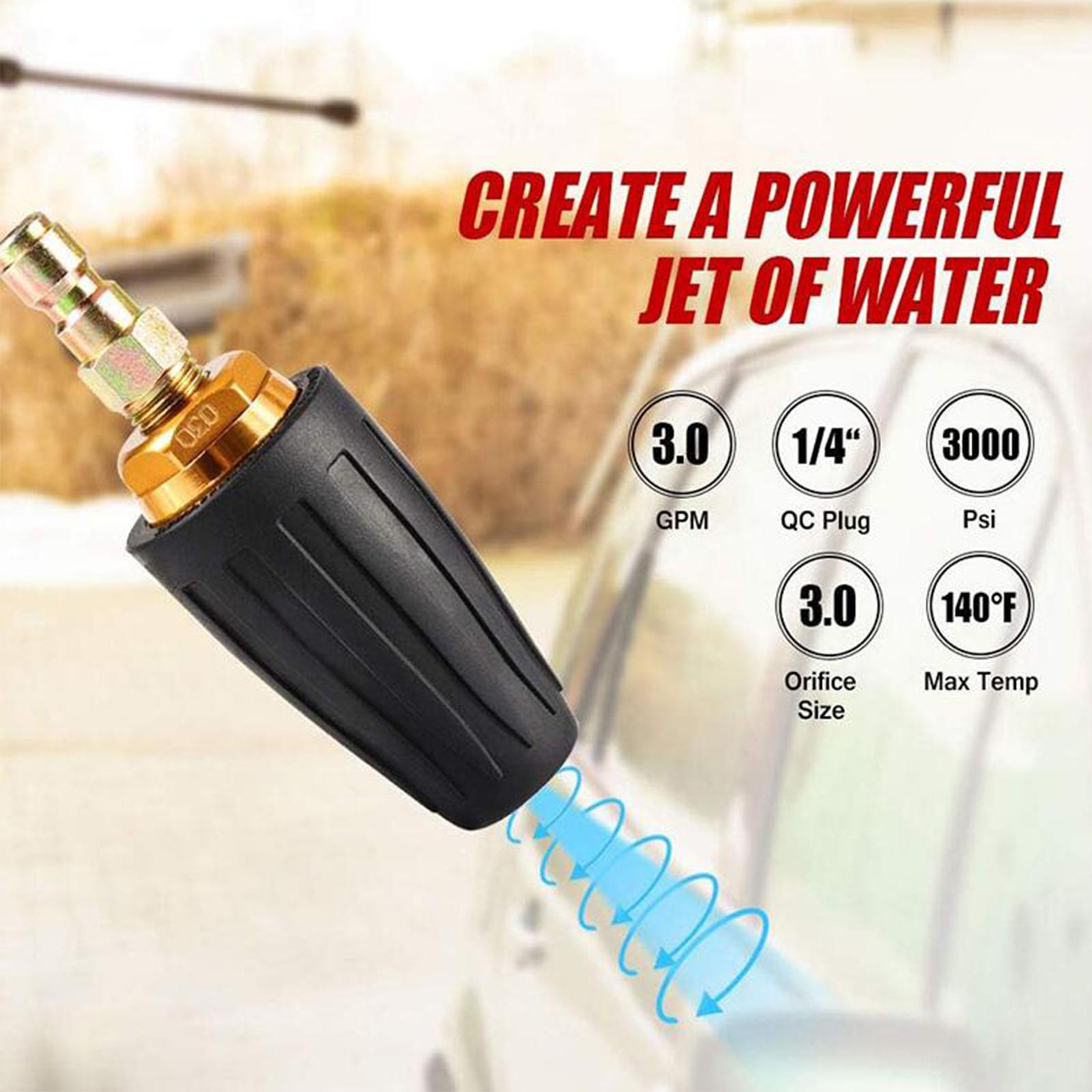 3000 PSI Pressure Rotating Spray Nozzle Pressure Washer Cleaner Accessories