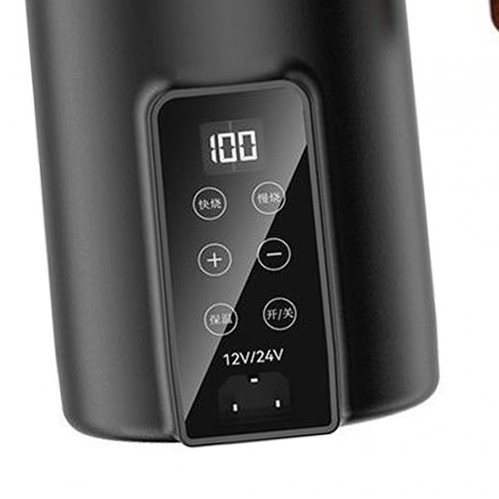 Car Heating Cup Tumbler Auto Heating Kettle for Tea Brewing Coffee Work Black