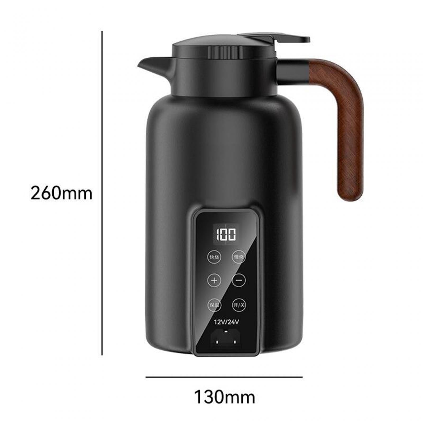 Car Heating Cup Tumbler Auto Heating Kettle for Tea Brewing Coffee Work Black