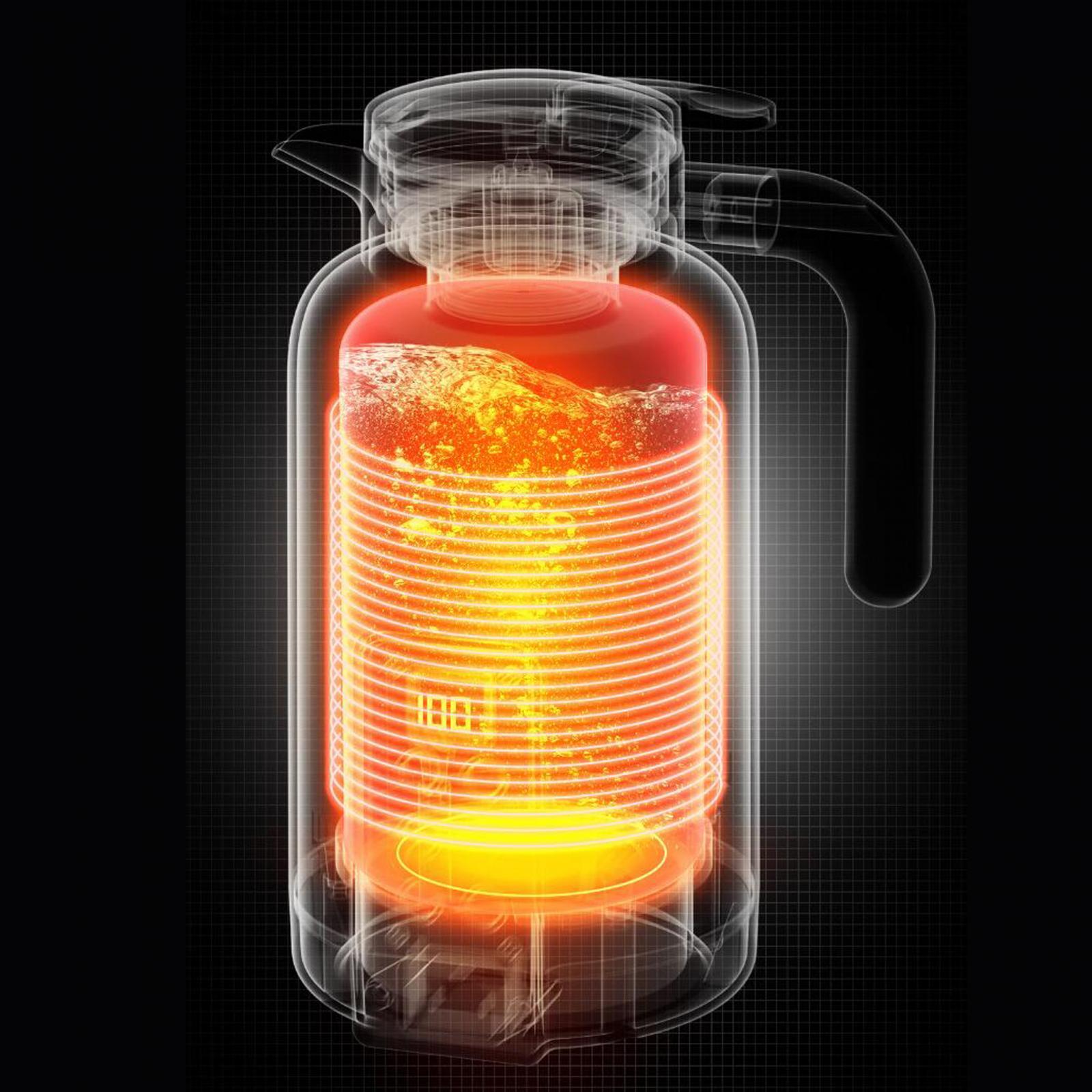 Car Heating Cup Tumbler Auto Heating Kettle for Tea Brewing Coffee Work Black