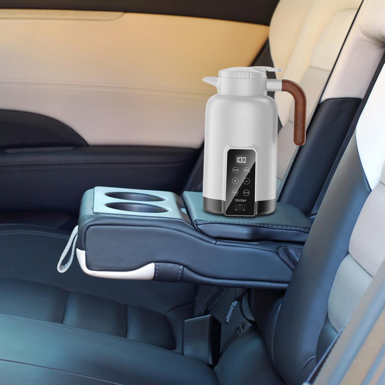 Car Heating Cup Tumbler Auto Heating Kettle for Tea Brewing Coffee Work White