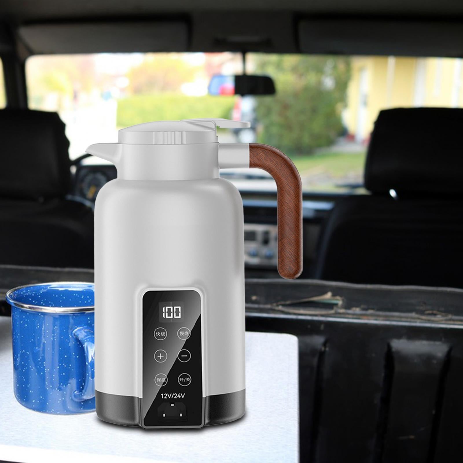 Car Heating Cup Tumbler Auto Heating Kettle for Tea Brewing Coffee Work White