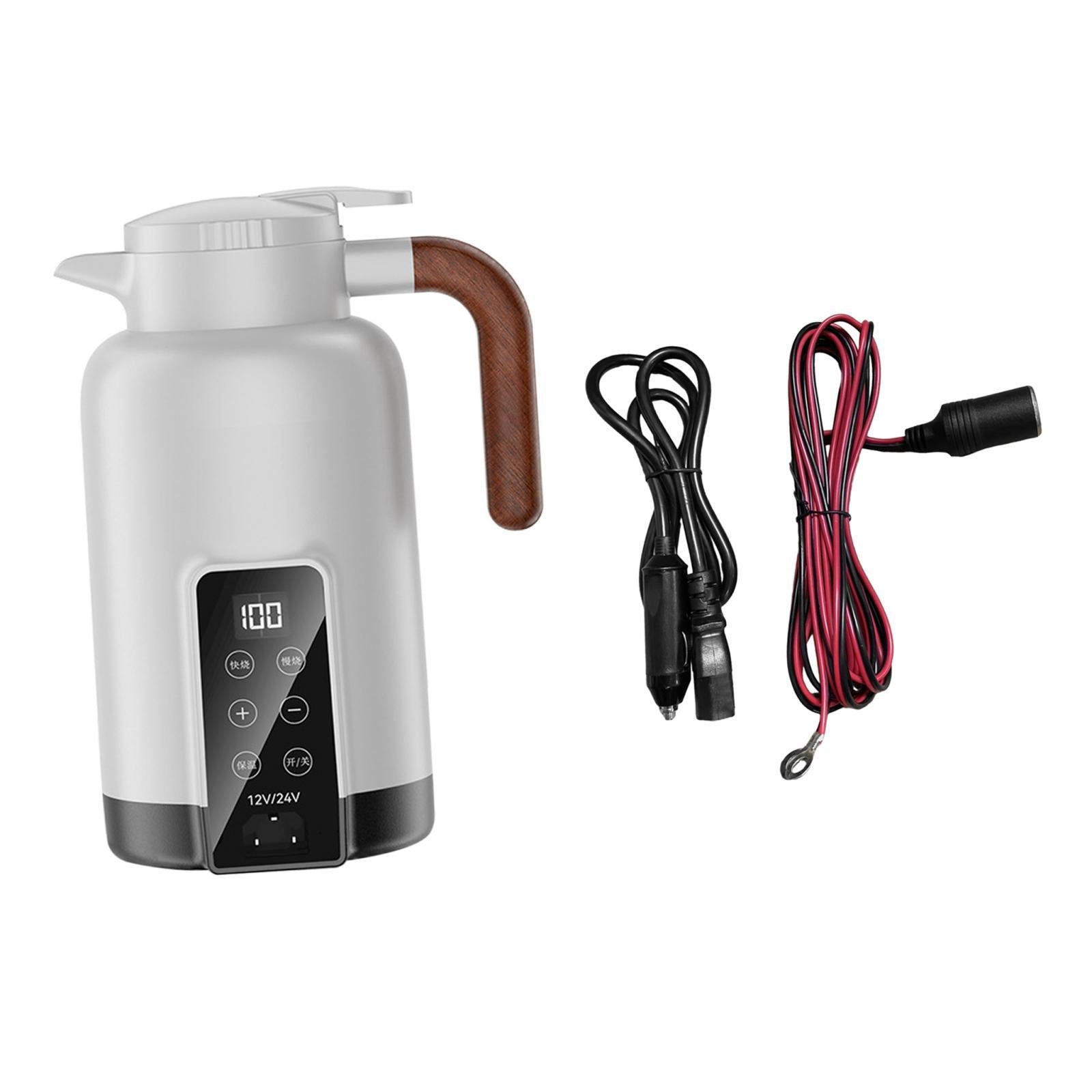Car Heating Cup Tumbler Auto Heating Kettle for Tea Brewing Coffee Work White