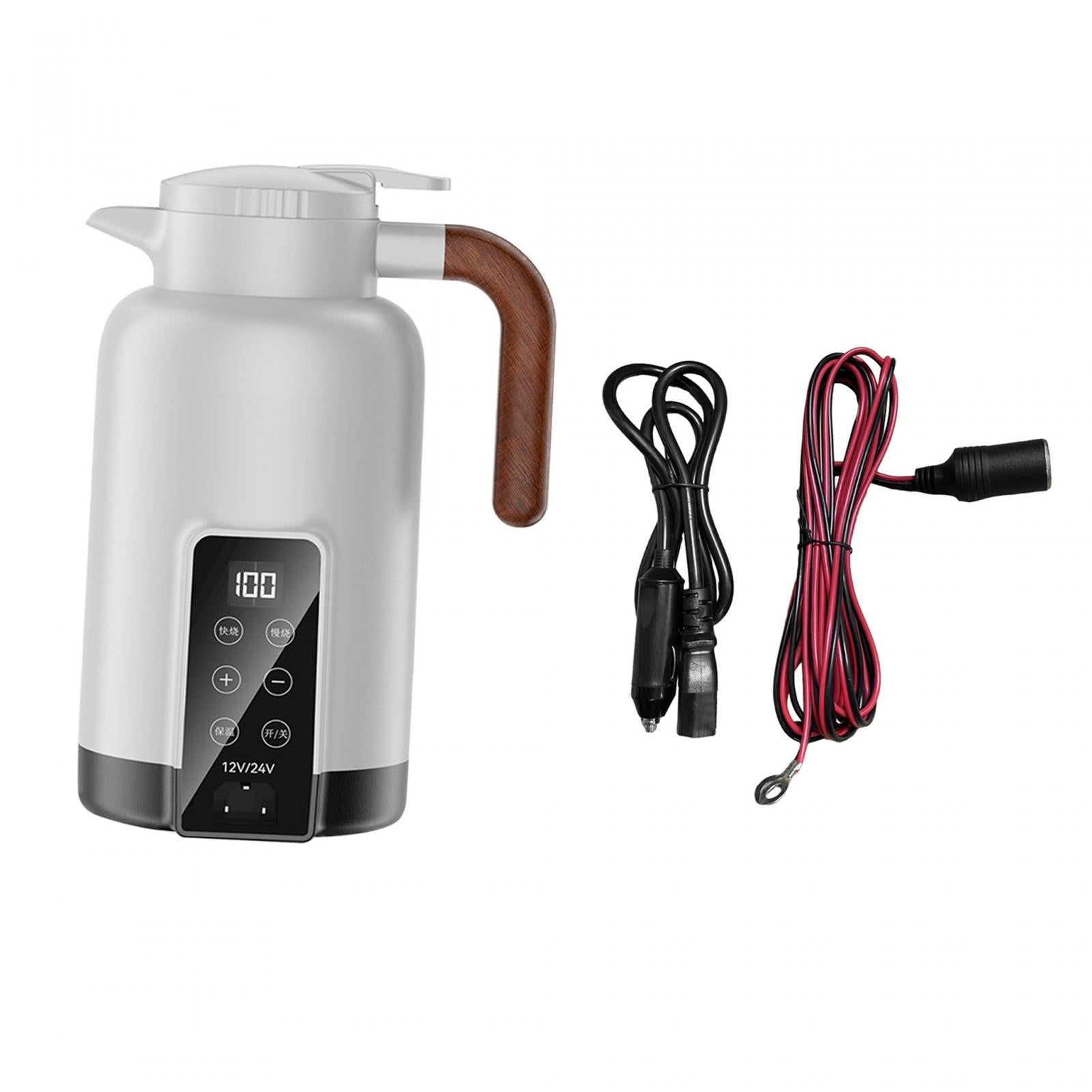 Car Heating Cup Tumbler Auto Heating Kettle for Tea Brewing Coffee Work White
