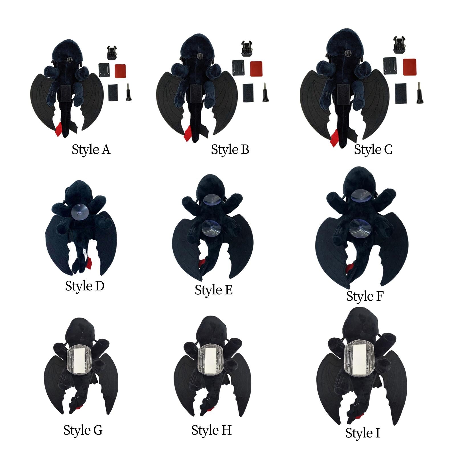 2xElectric Car Decoration Funny Helmet Accessory Professional Plush Decoration 20cm Helmet Quick Release