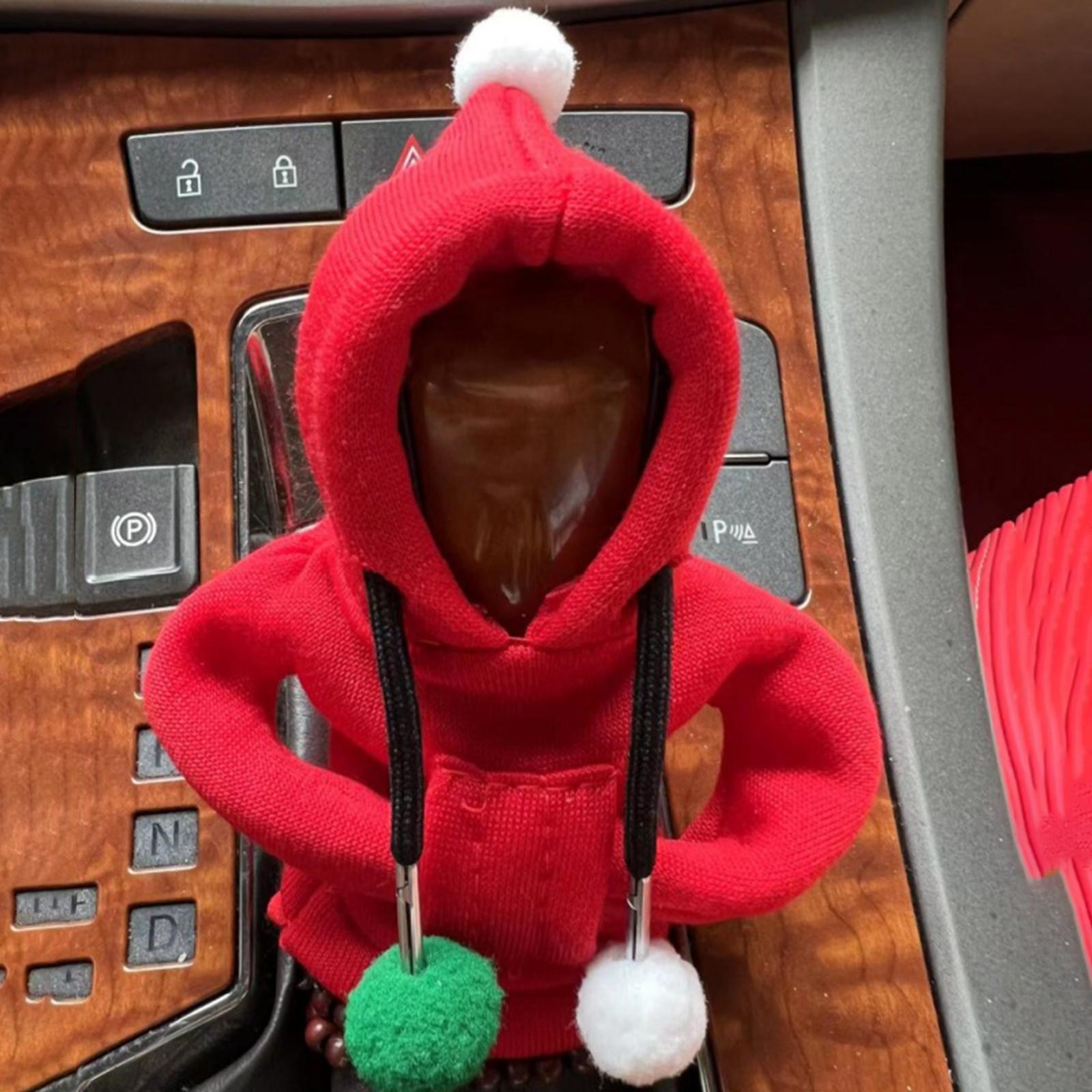 Car Shifter Knob Cover Hoodie Sweatshirt Universal Knob Gear Stick Protector Red