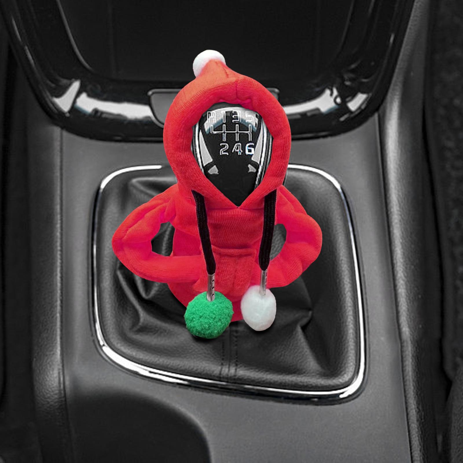 Car Shifter Knob Cover Hoodie Sweatshirt Universal Knob Gear Stick Protector Red